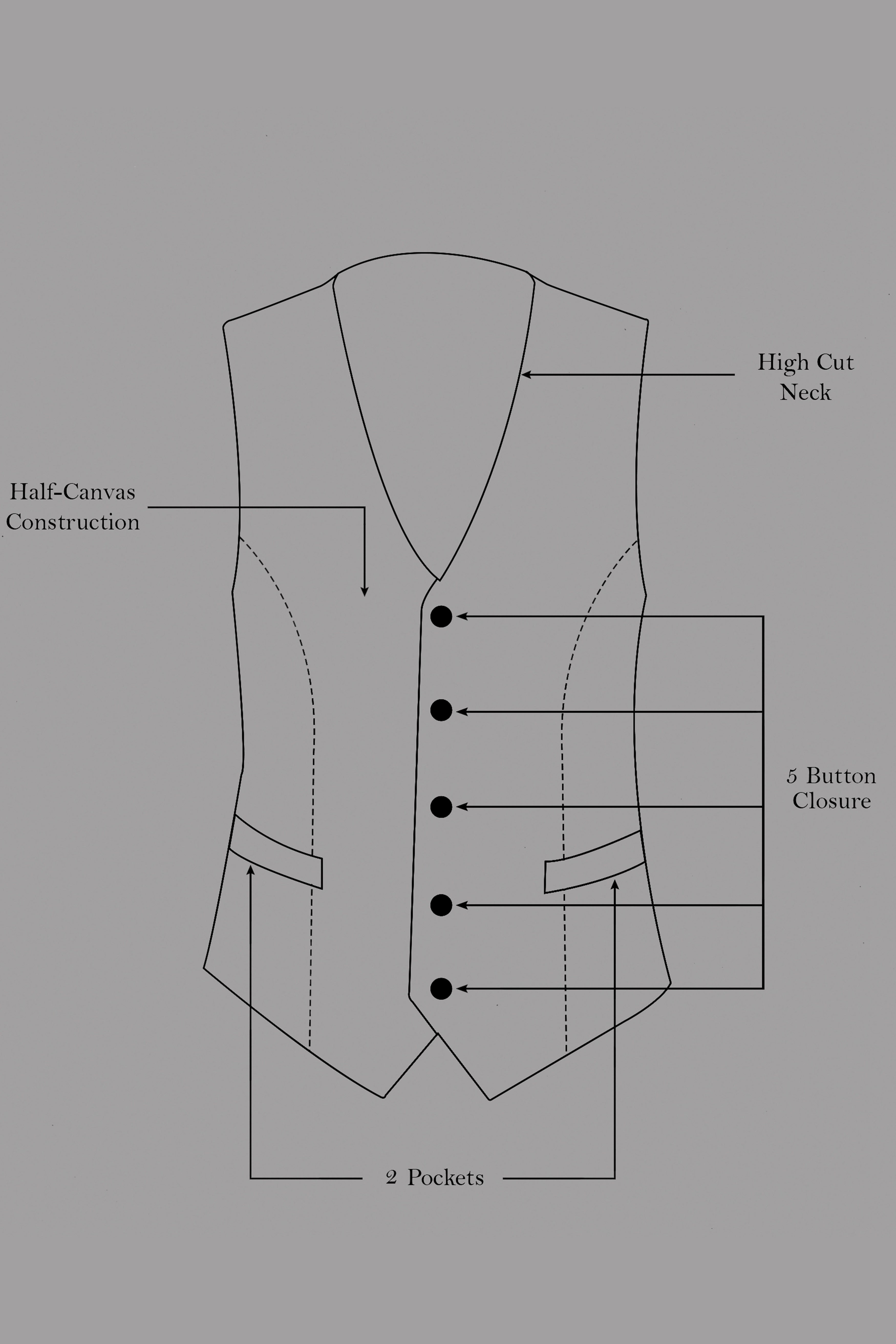 Soleil-Peach Wool Rich Slight Stretch Waistcoat