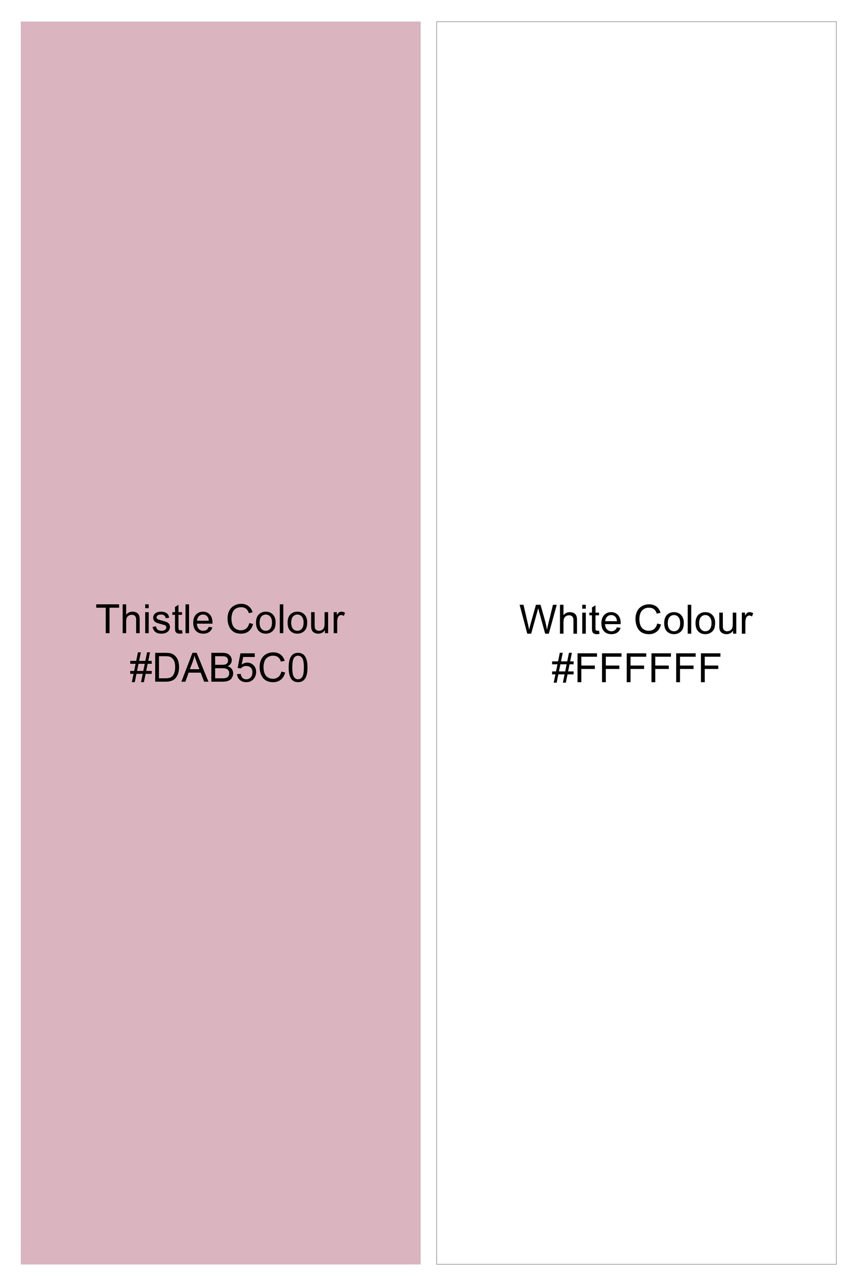 Thistle Pink and Bright White Animal Printed Premium Cotton Women’s Designer Blazer