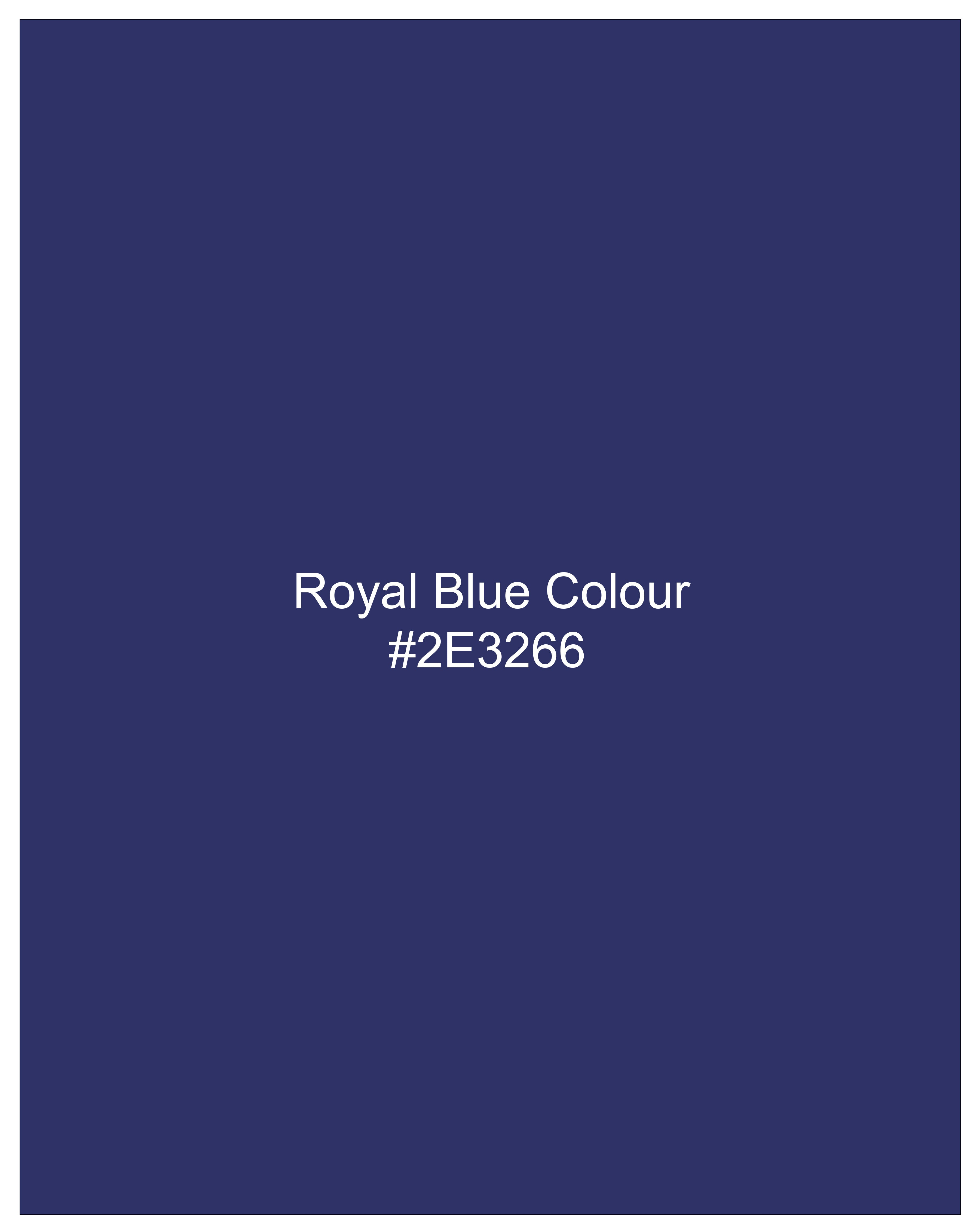 Royal Blue Textured Nehru Jacket