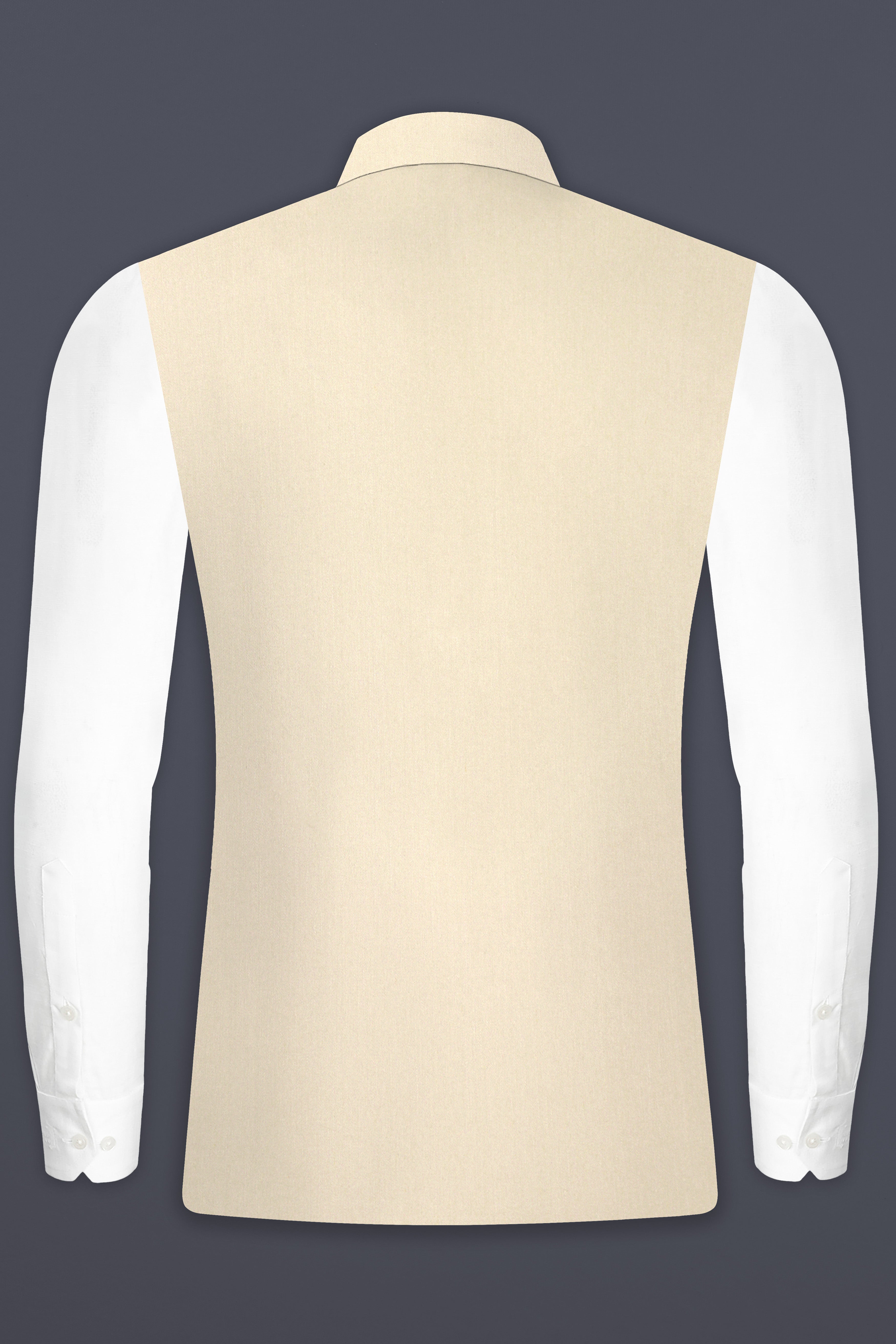 Hampton Cream Solid Wool Blend Nehru Jacket