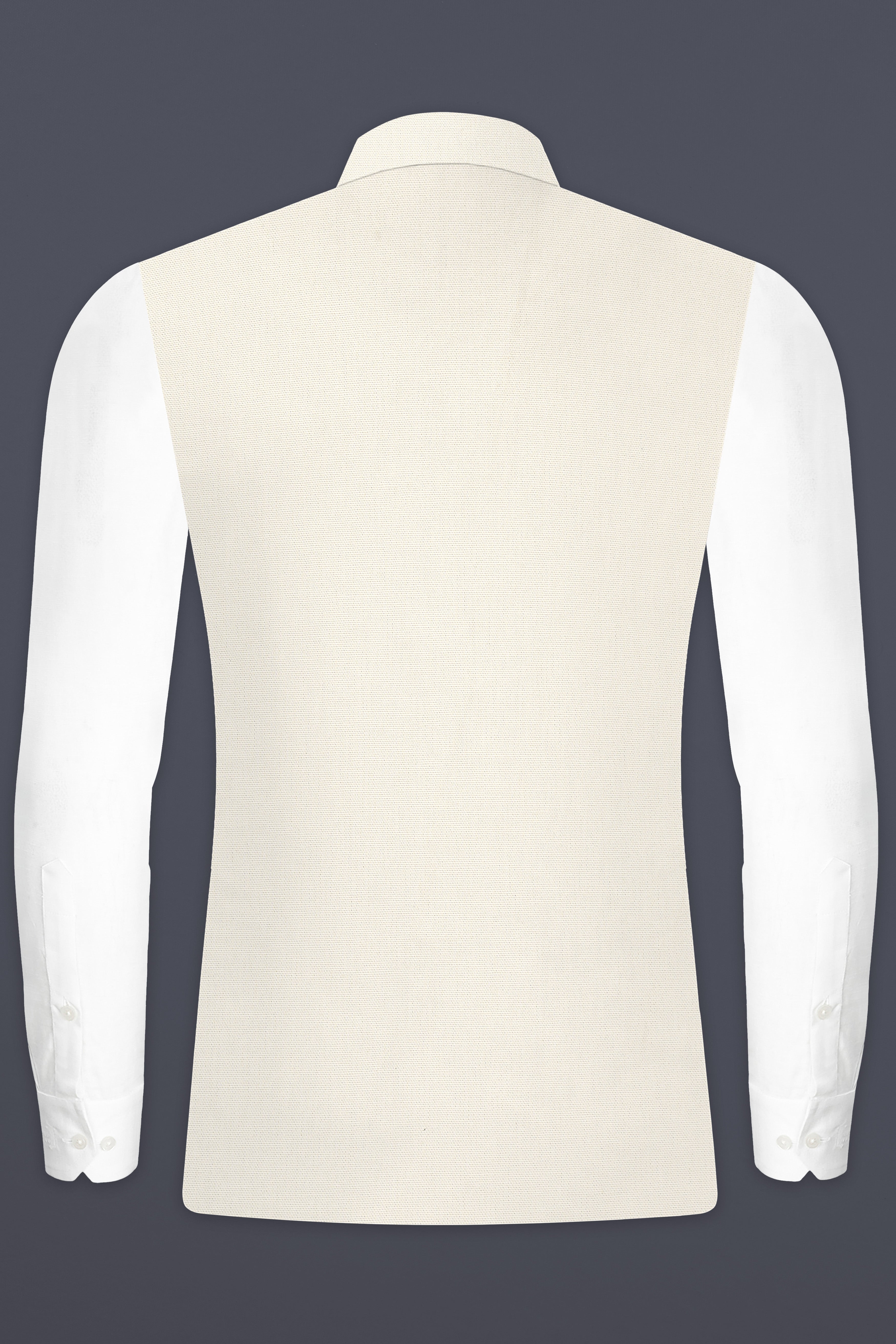 Merino Cream Solid Cotton  Nehru Jacket