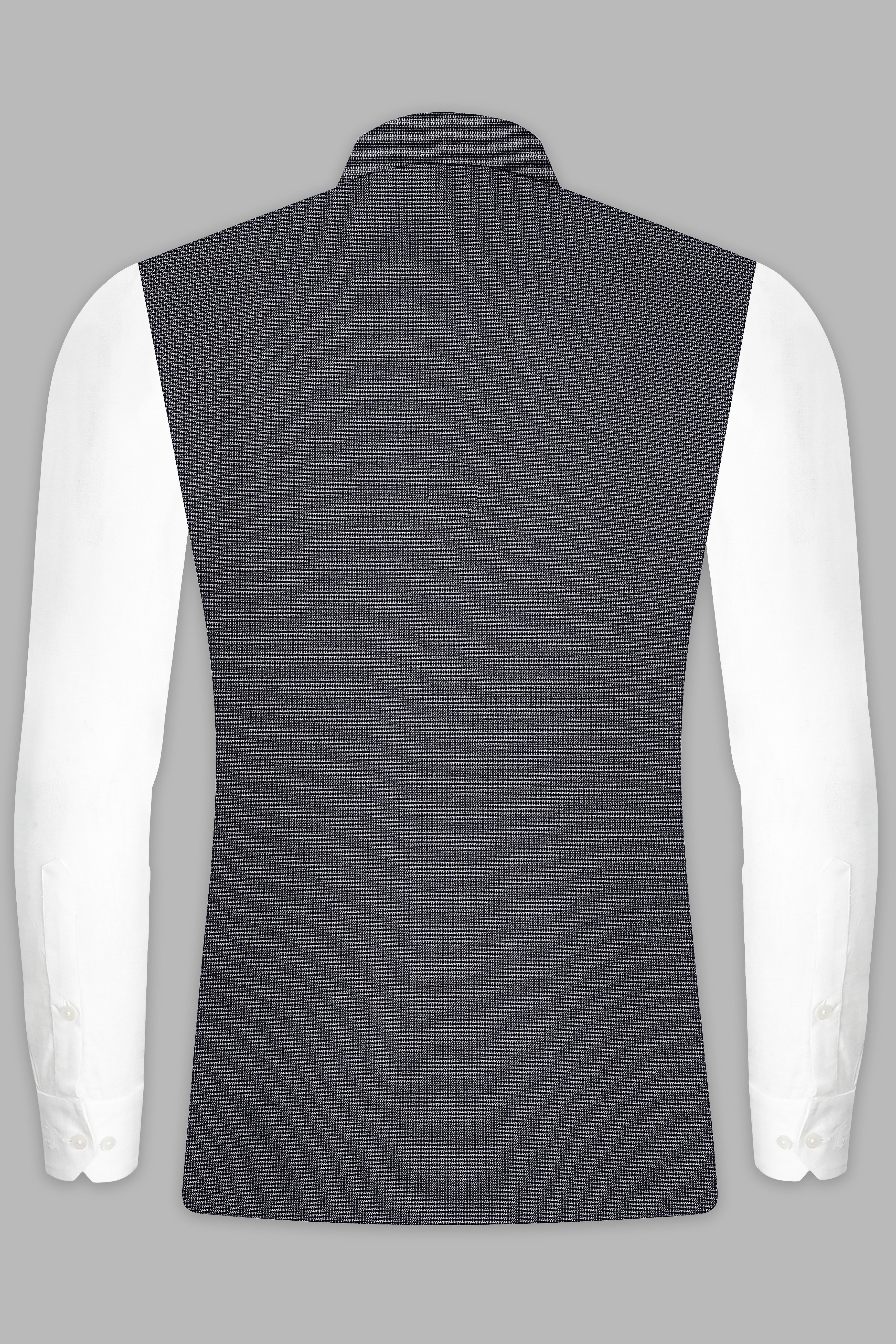 Shaft Gray Textured Wool Blend Nehru Jacket