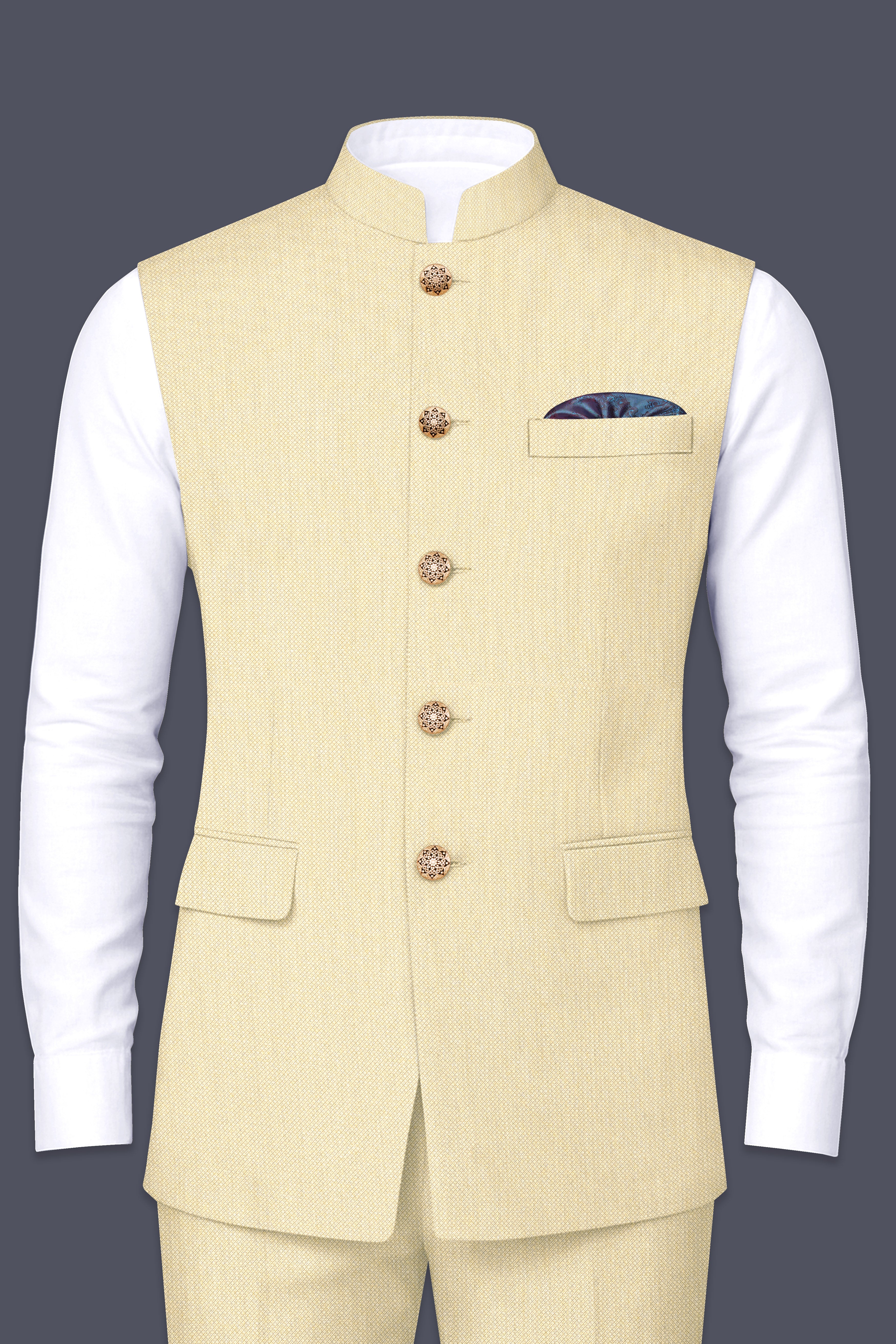 Sisal Beinge Textured Nehru Jacket