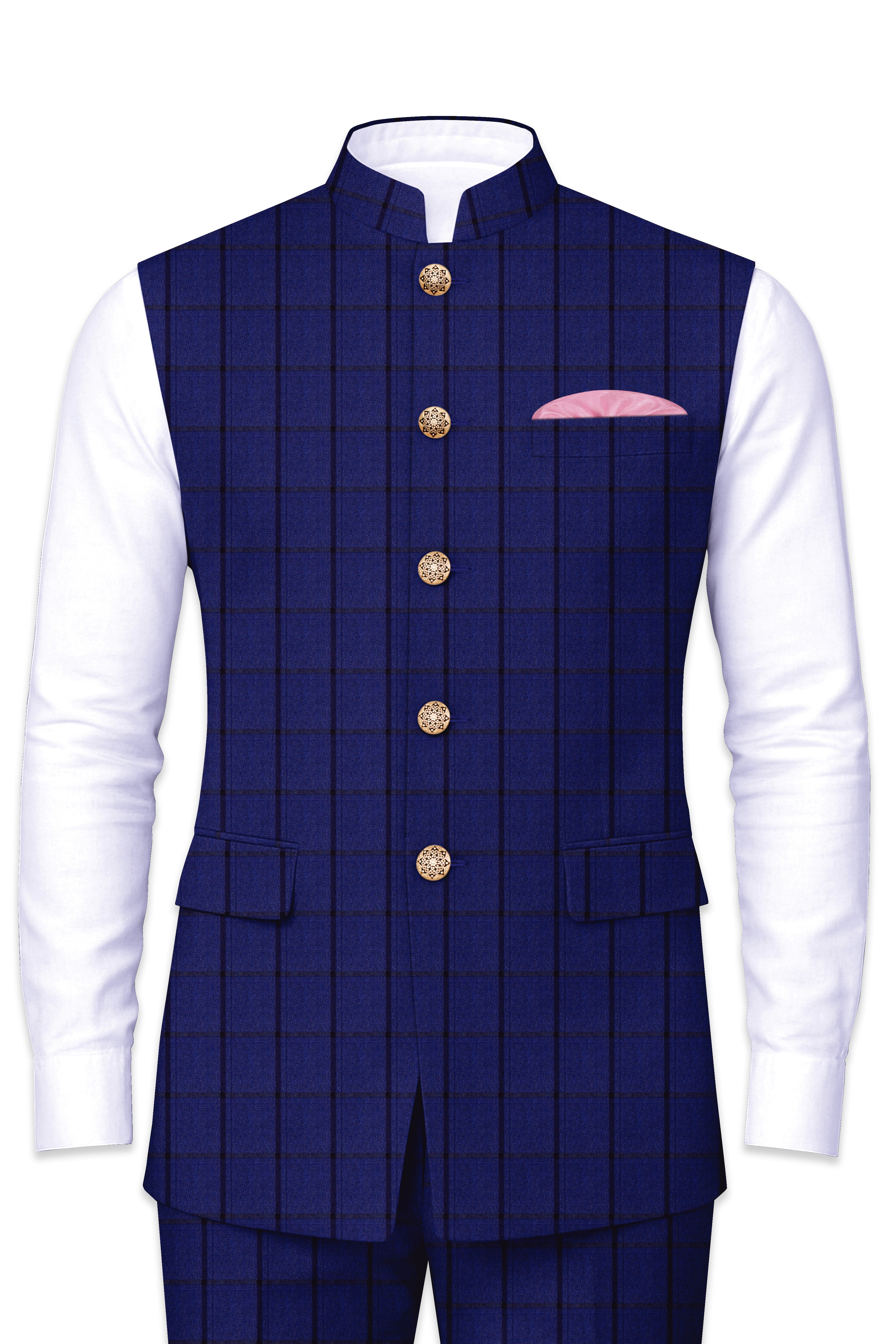 Dark Blue Nehru Jacket