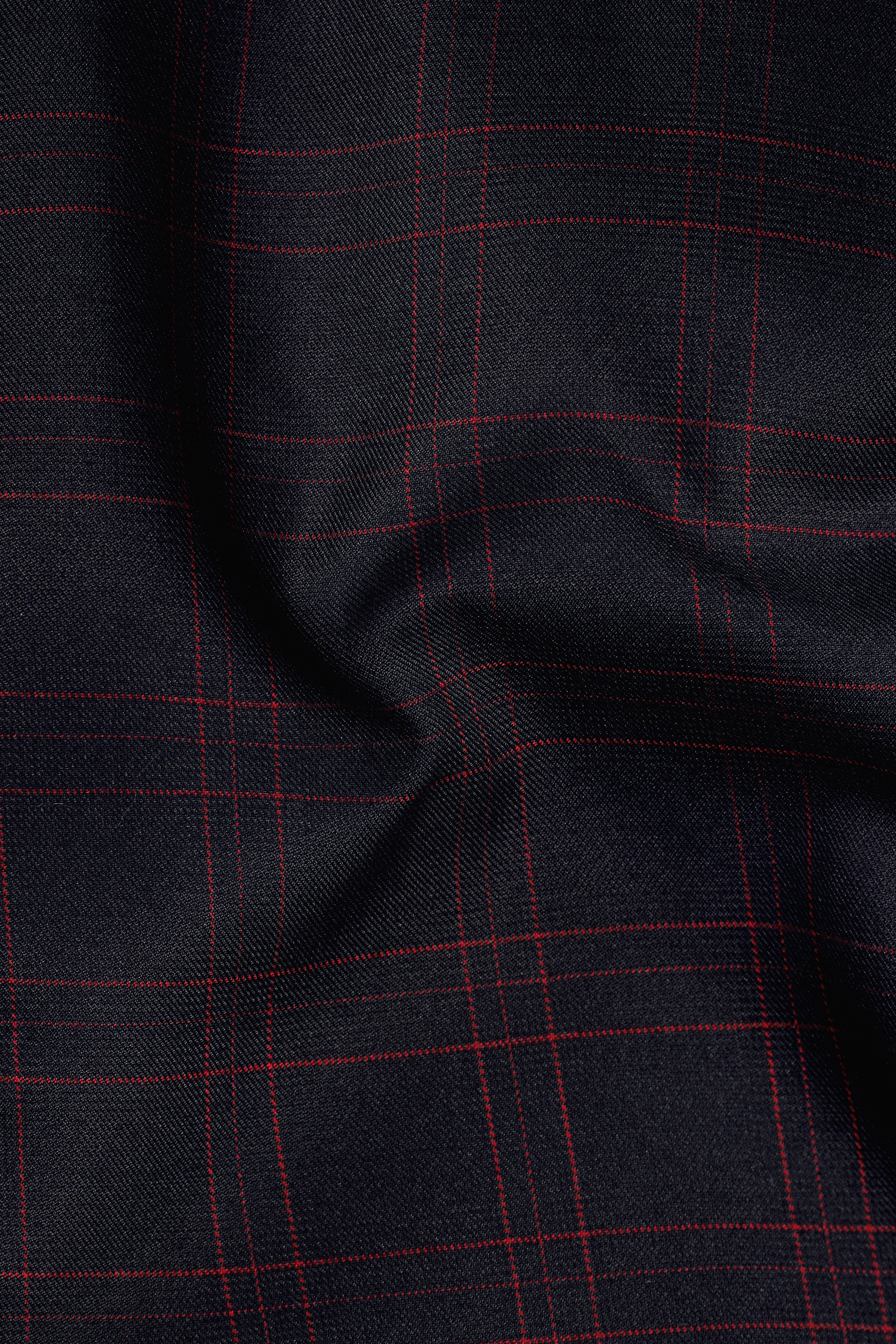 Onyx Black Plaid Nehru Jacket