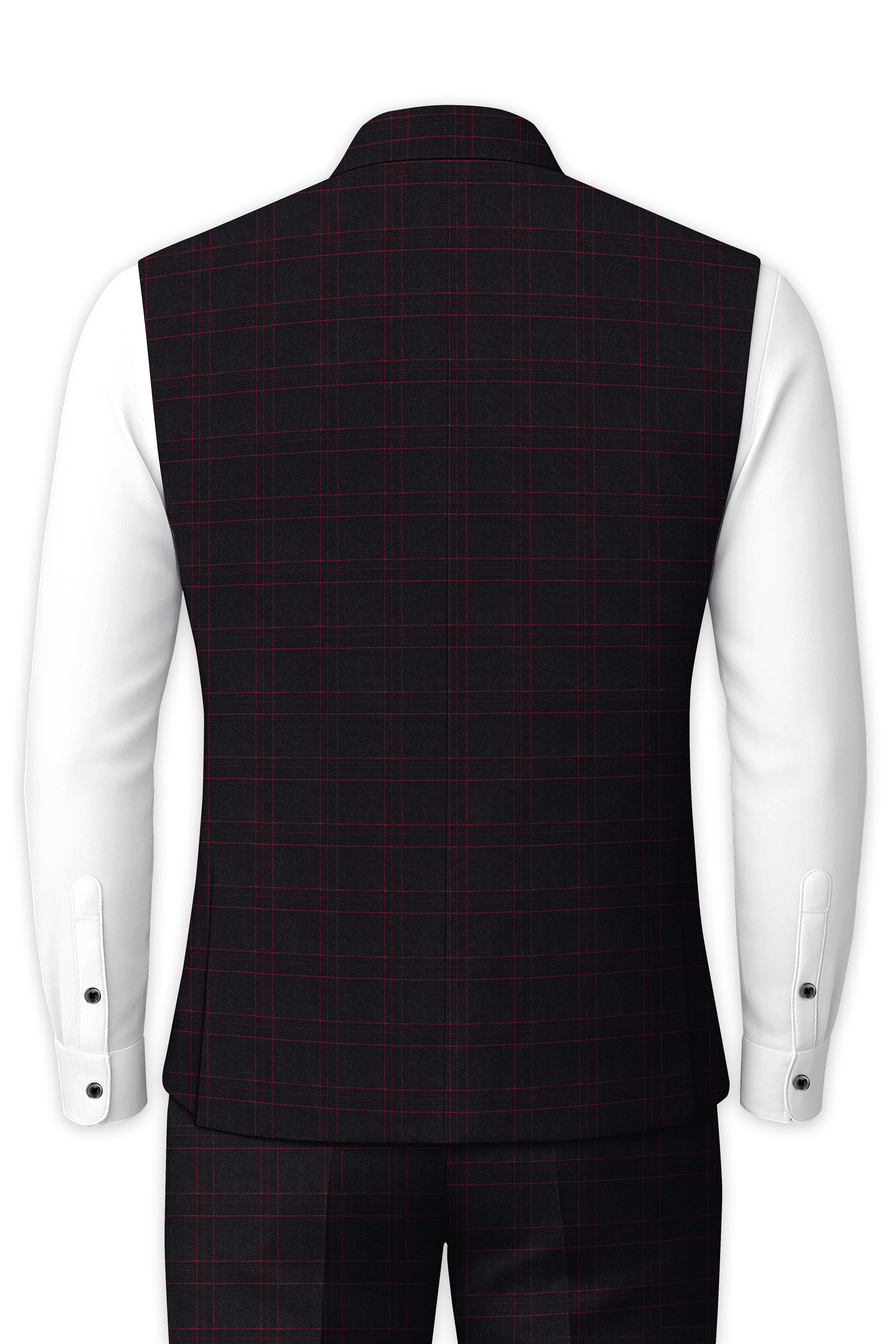 Onyx Black Plaid Nehru Jacket