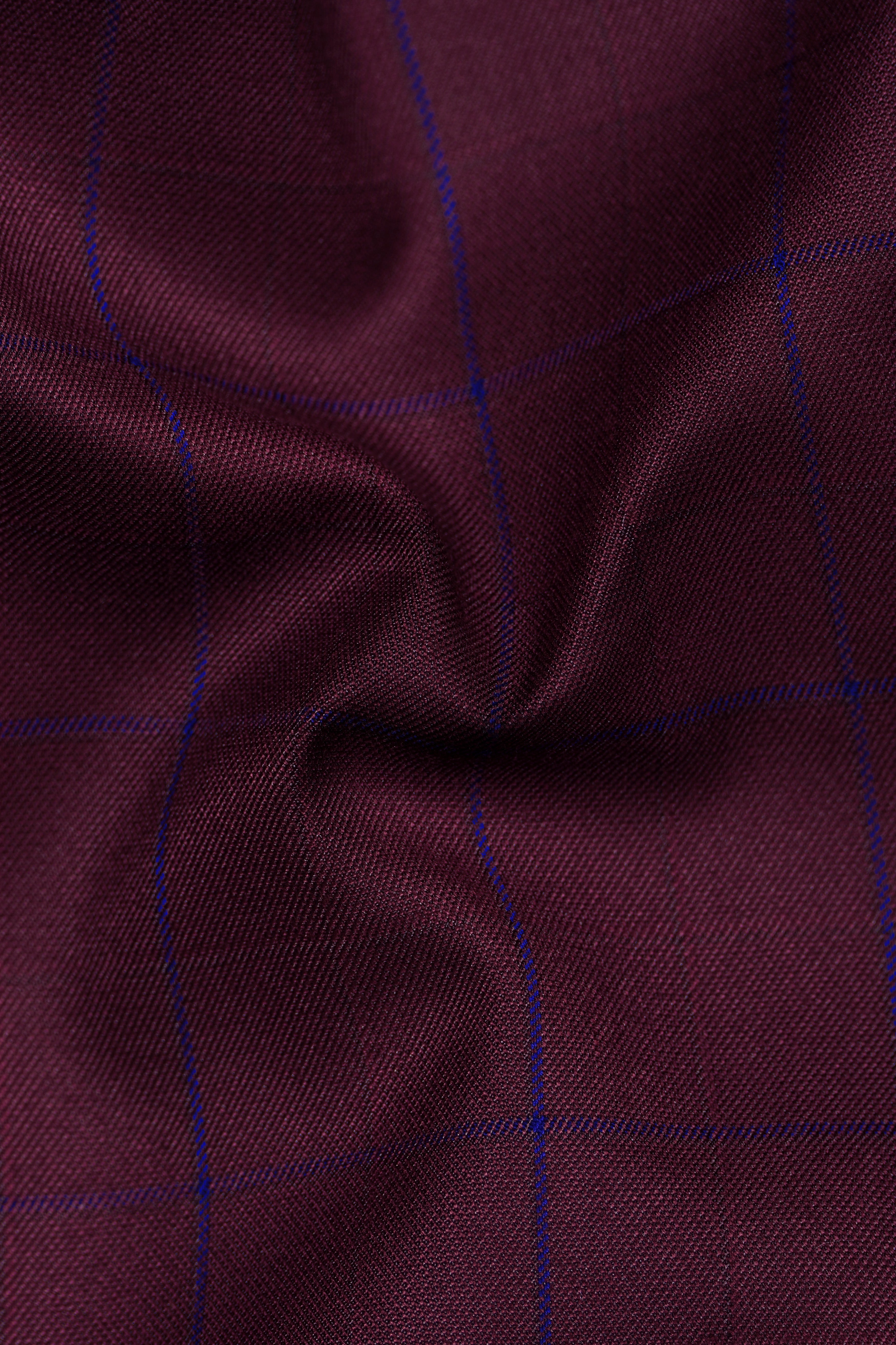 Wine Berry With Haiti Blue Nehru Jacket