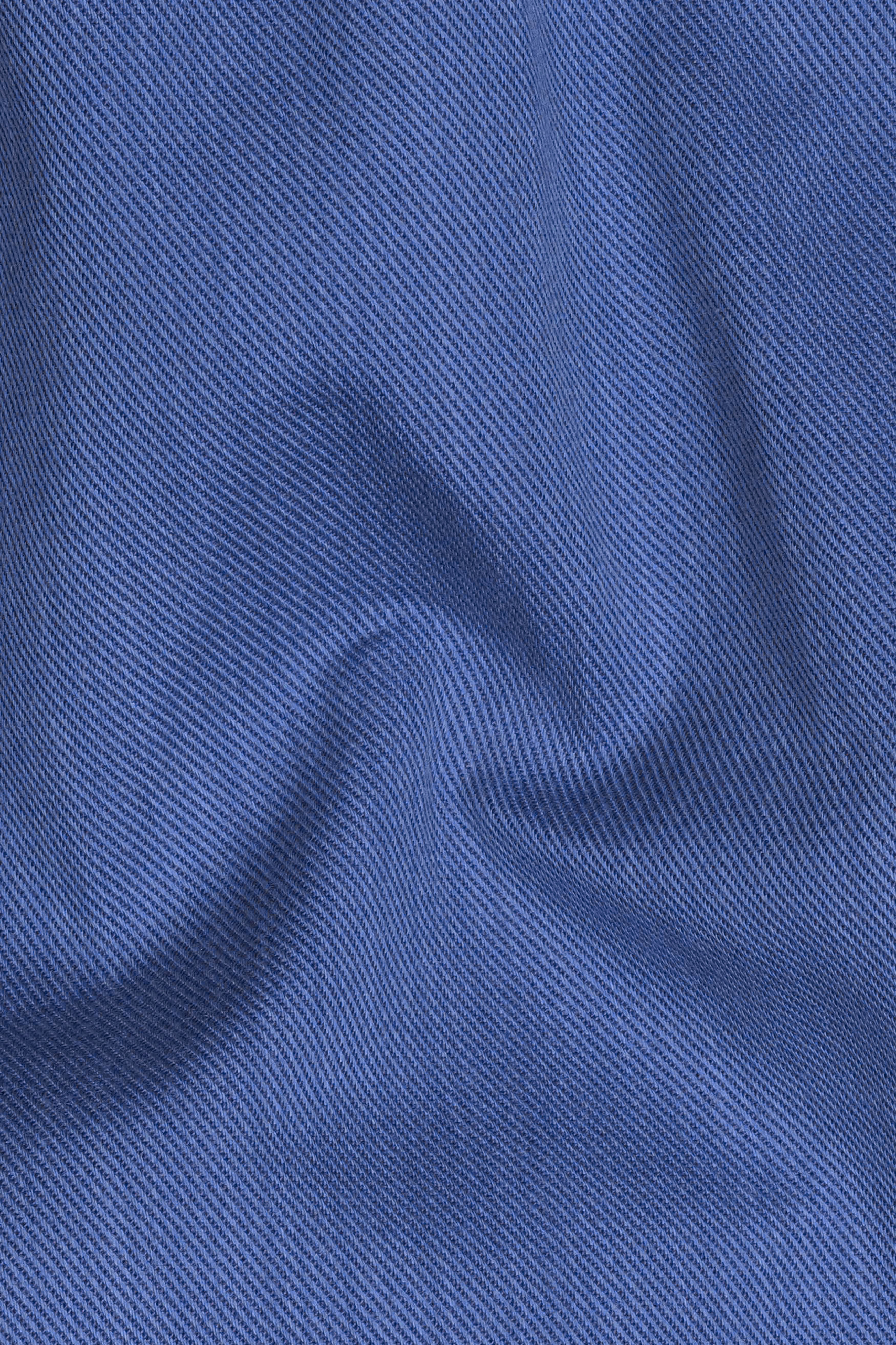 Twilight Blue Premium Cotton Cross Placket Bandhgala Nehru Jacket