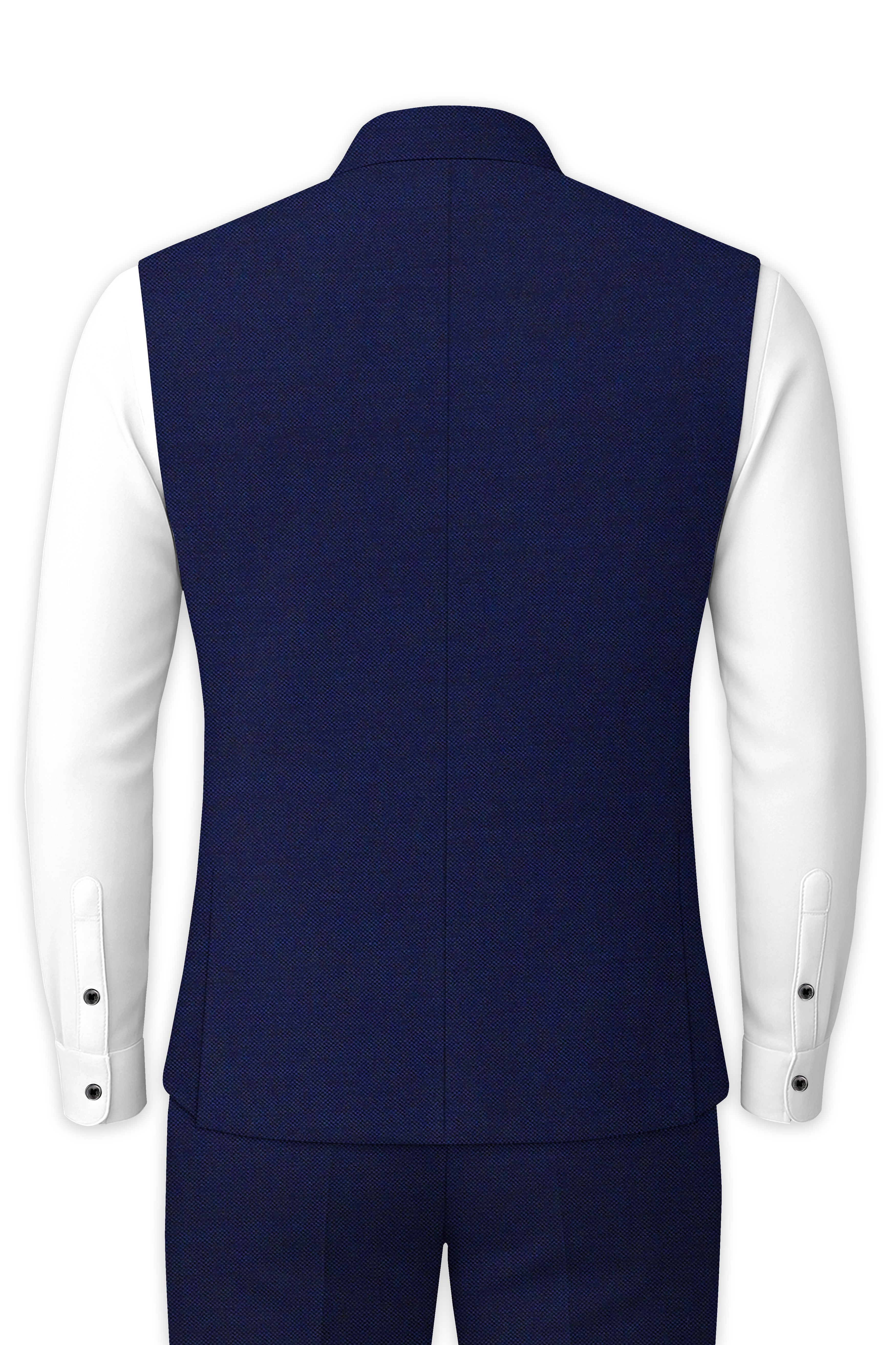 Gunmetal Navy Blue Nehru Jacket