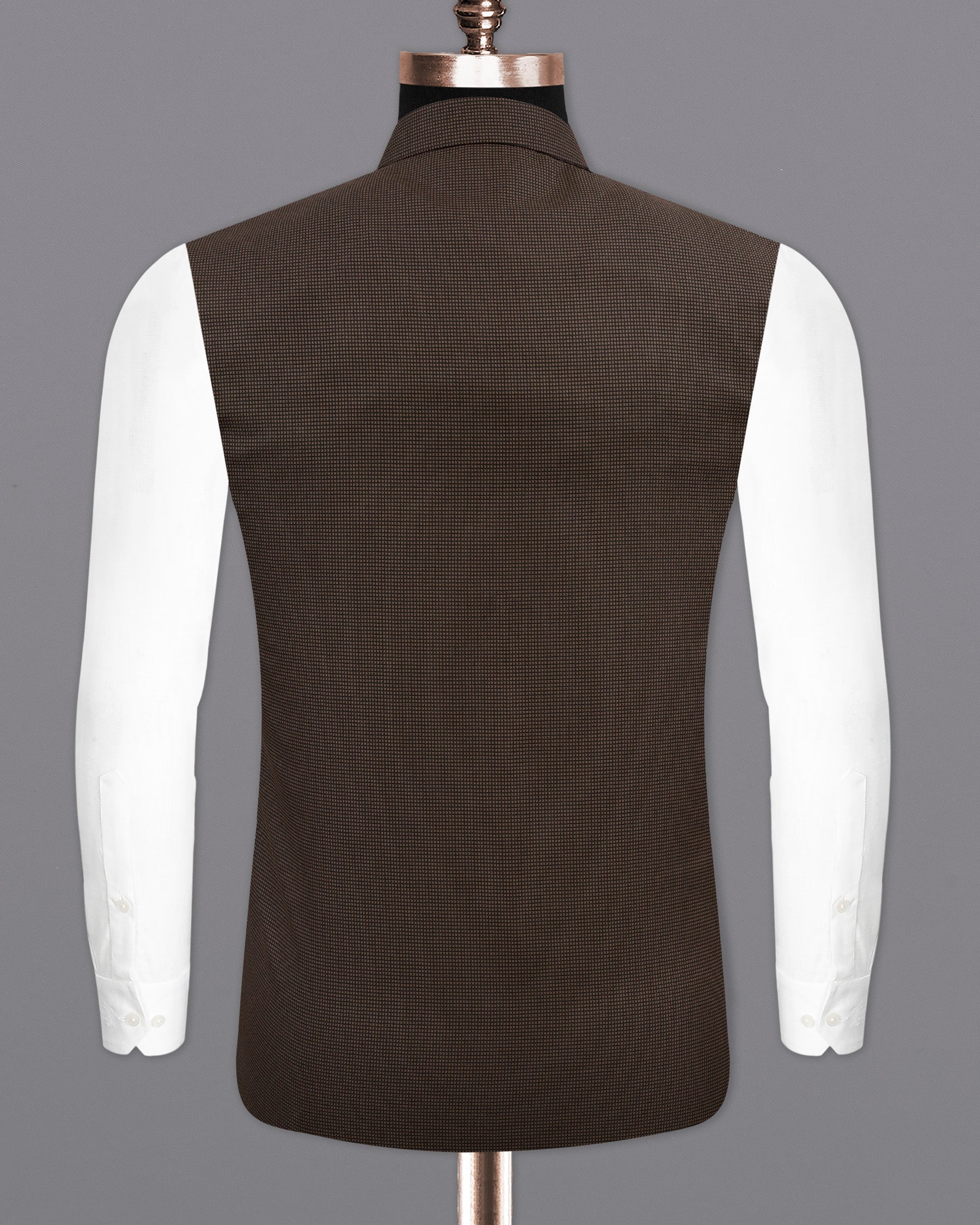 Eclipse Dark Brown Bandhgala Nehru Jacket WC2127-36, WC2127-38, WC2127-40, WC2127-42, WC2127-44, WC2127-46, WC2127-48, WC2127-50, WC2127-52, WC2127-54, WC2127-56, WC2127-58, WC2127-60