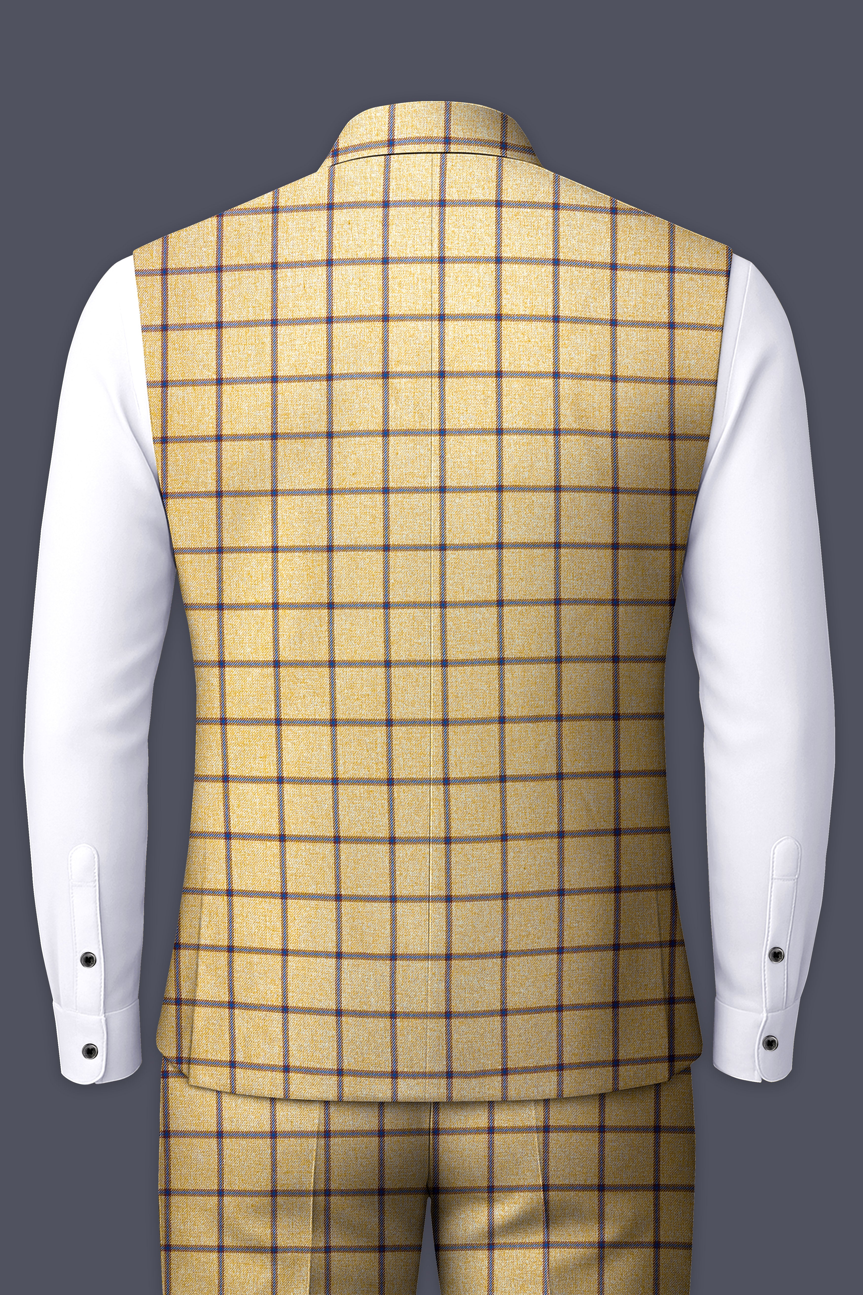 Mongoose Brown with Dianne Blue Windowpane Bandhgala Nehru Jacket