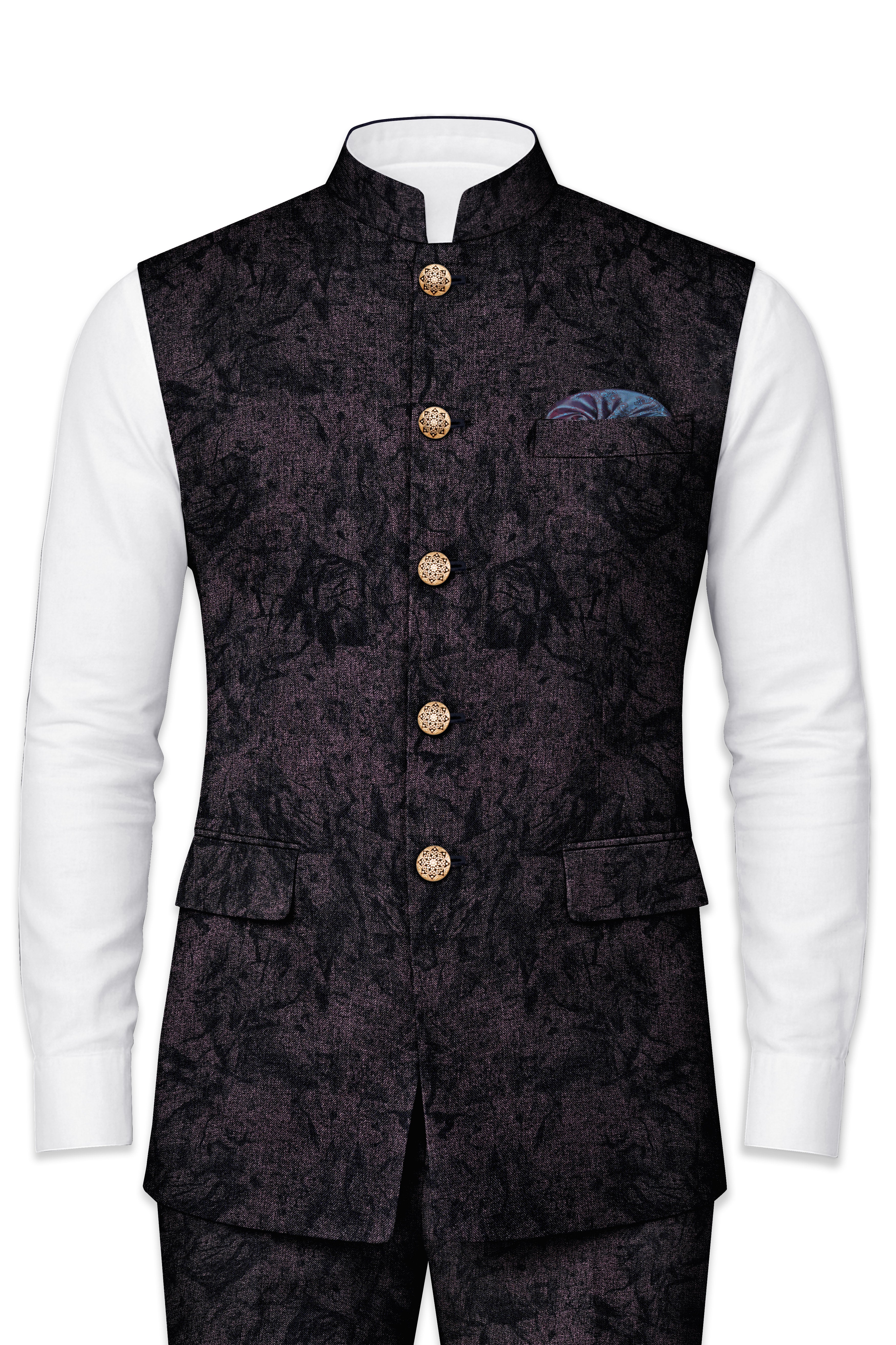 Zeus Pink printed  Nehru Jacket