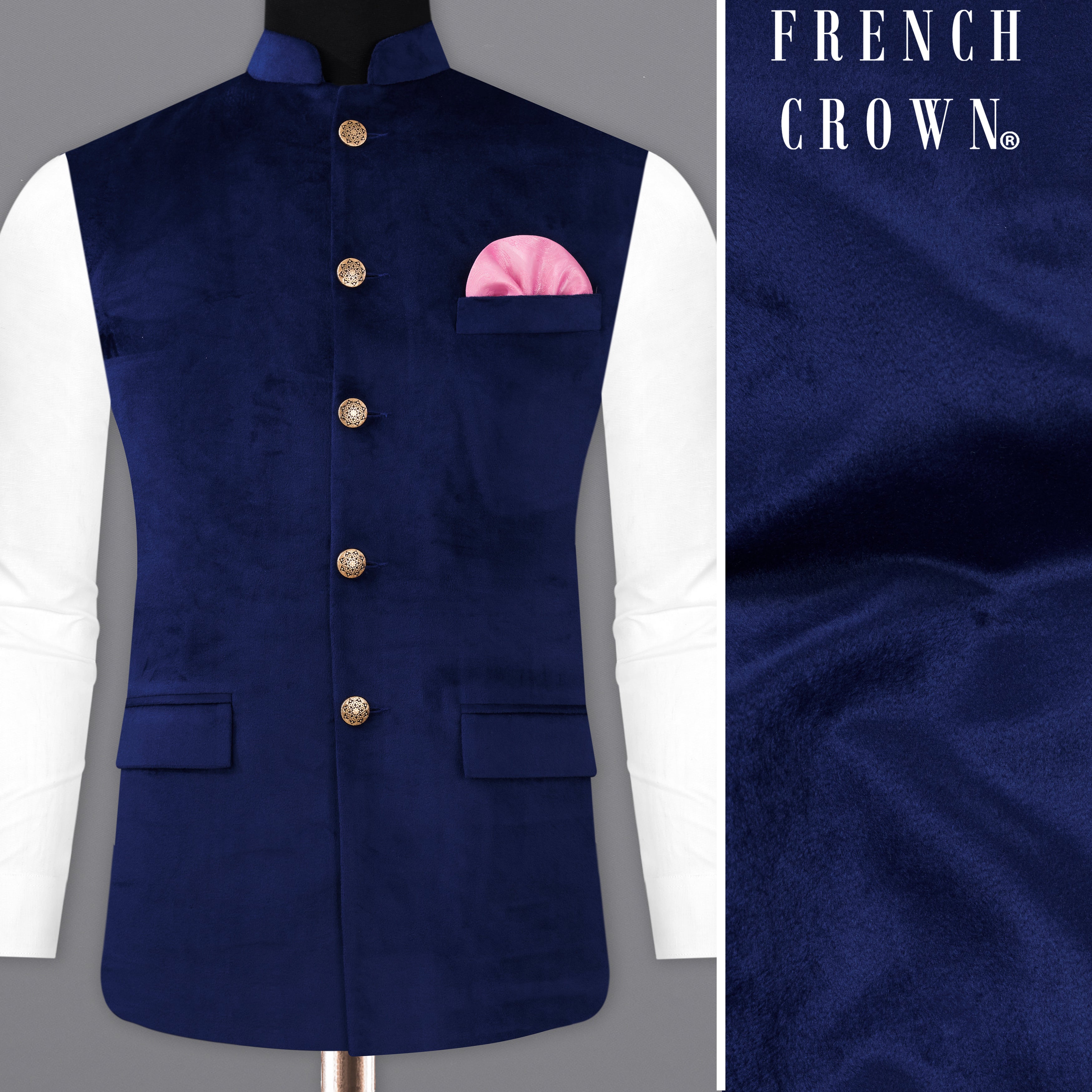 Buy DEYANN Men Navy Blue Solid Kurta With Pyjamas & Nehru Jacket - Kurta  Sets for Men 9108373 | Myntra