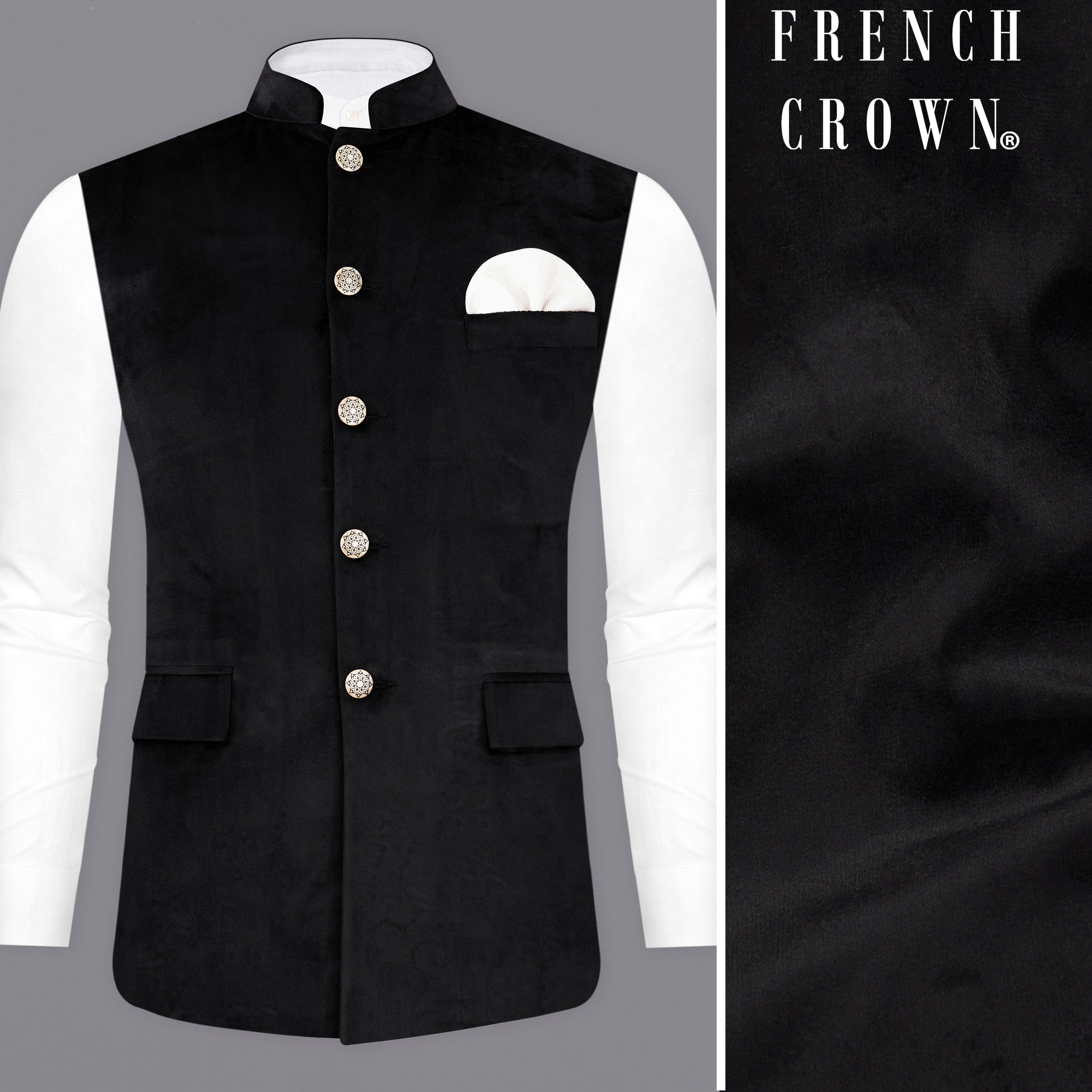 Buy Cream Engagement Jacquard Nehru Jackets Online -