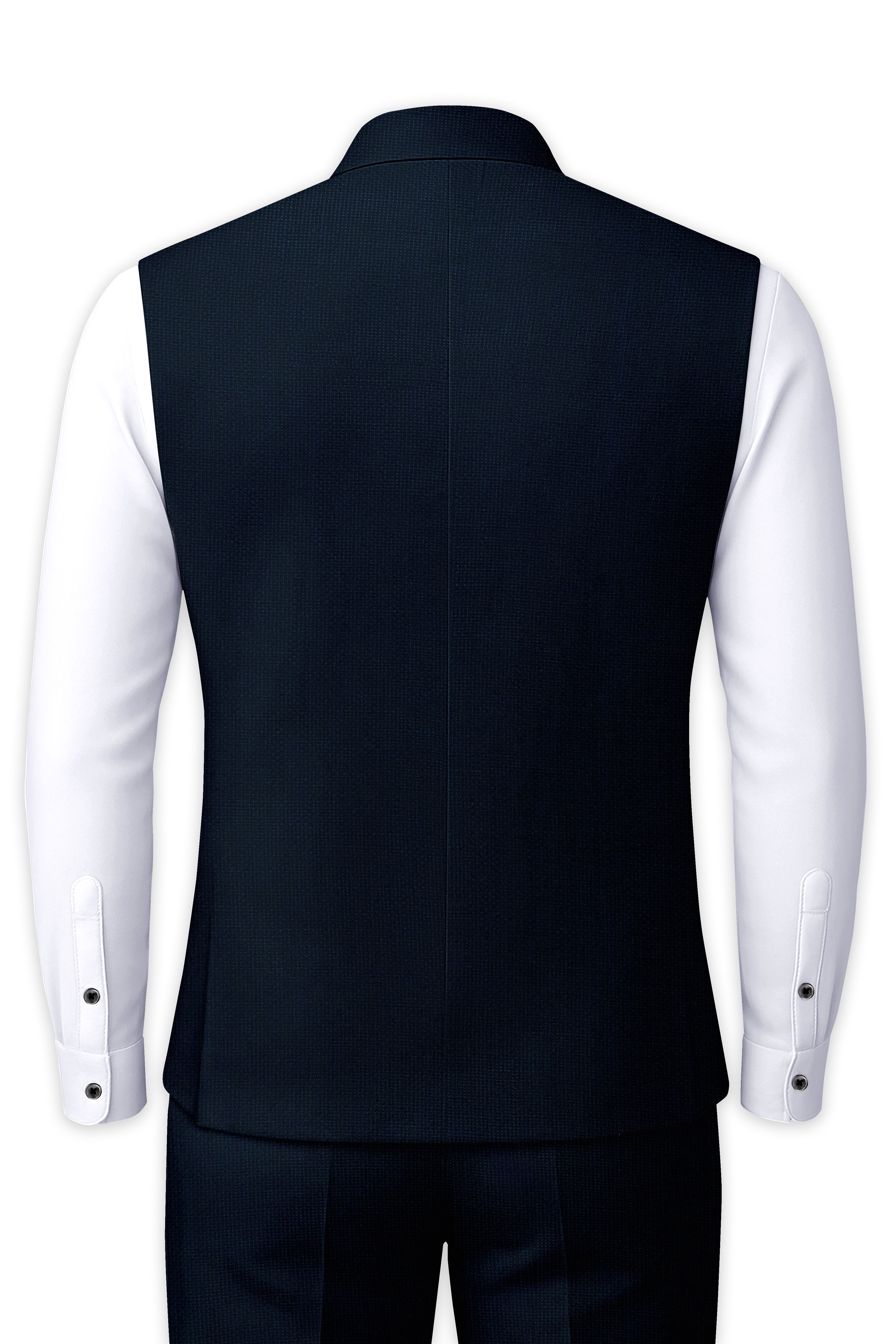 Firefly Navy Blue Premium Cotton Nehru Jacket