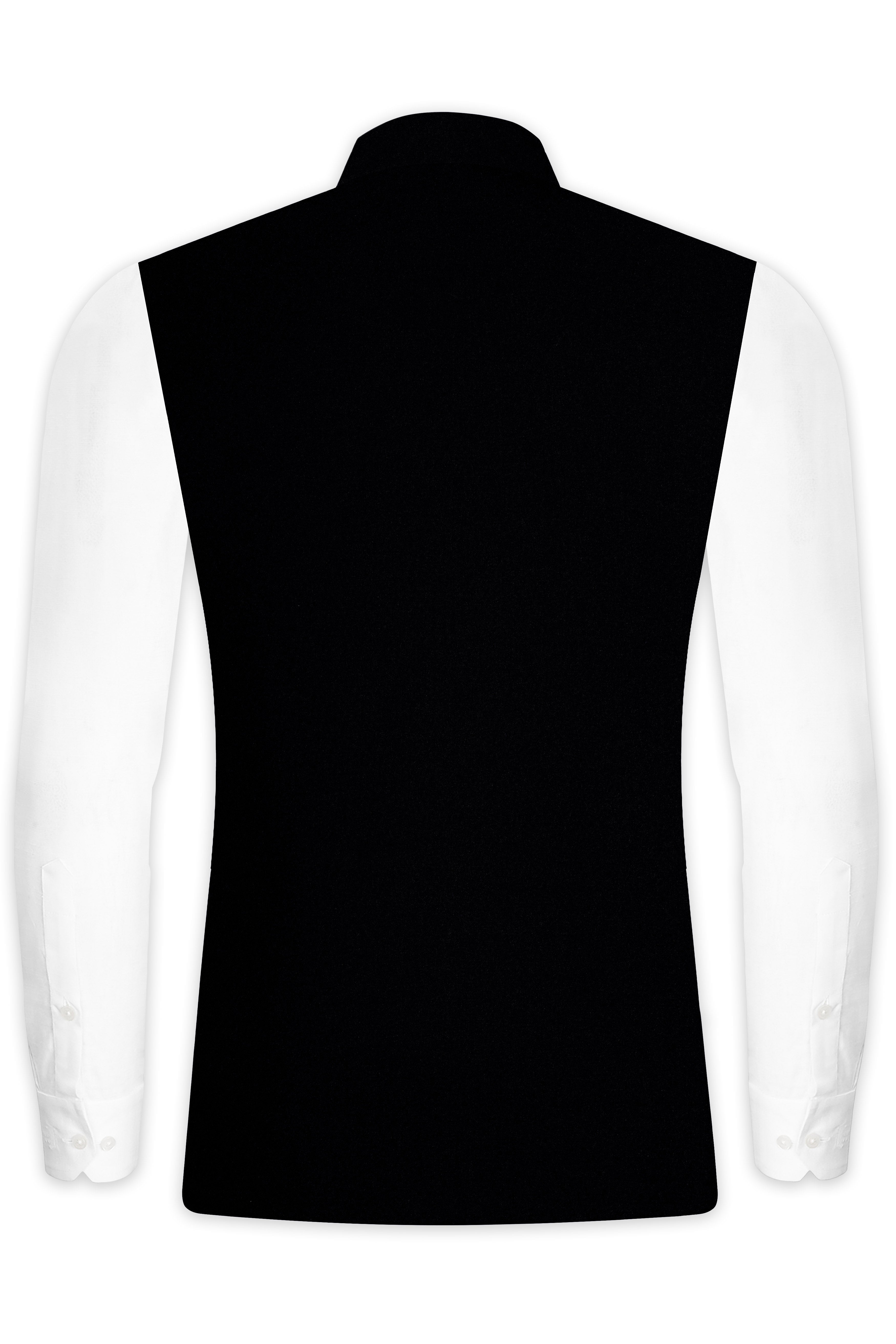 Noirex-Korean Black ( The Best Black We Have ) 4-Way Stretch Wrinkle-Free Fluid Drape Fabric Nehru Jacket