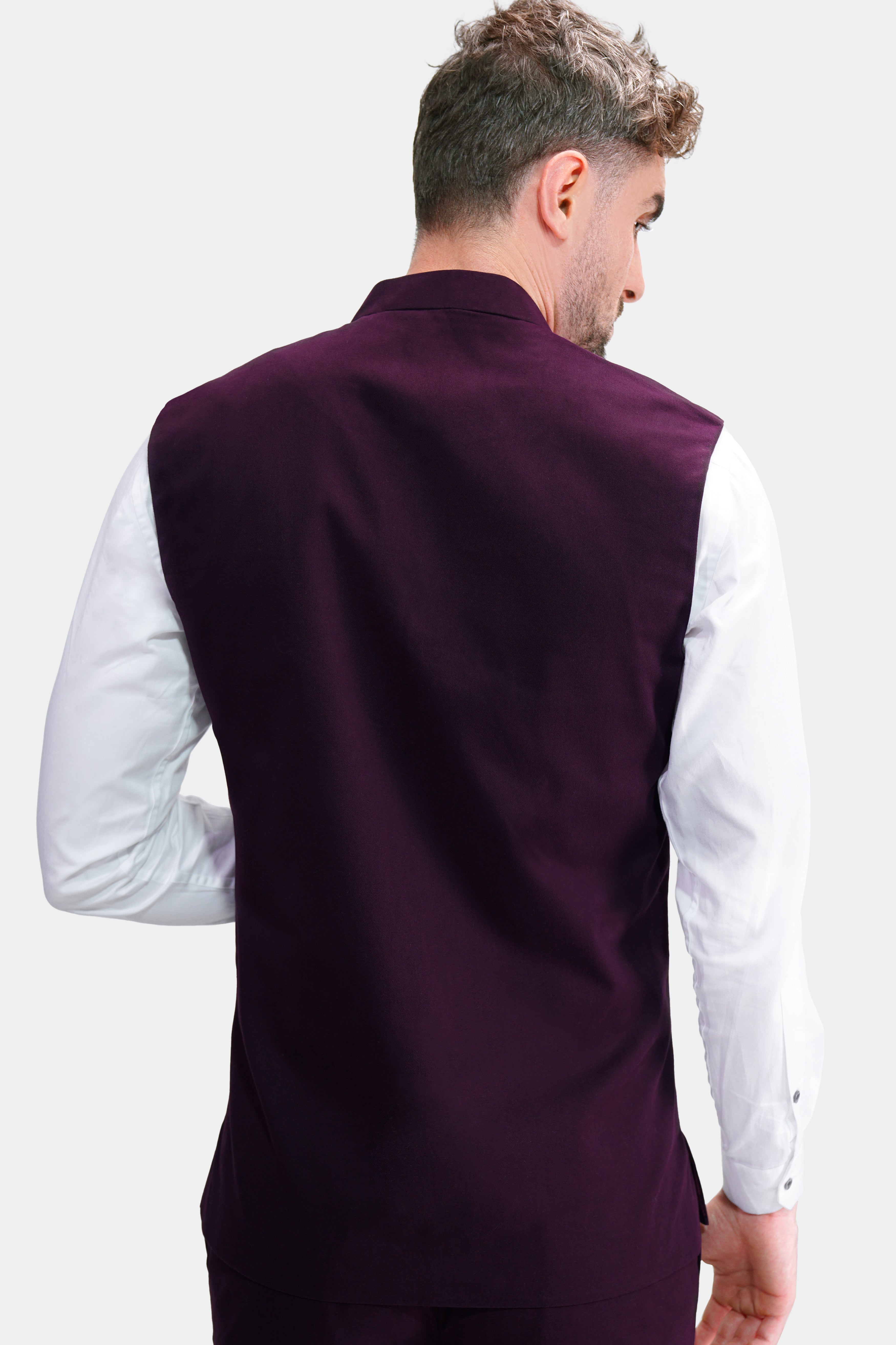 Eclipse Maroon Premium Cotton Nehru Jacket WC2757-36, WC2757-38, WC2757-40, WC2757-42, WC2757-44, WC2757-46, WC2757-48, WC2757-50, WC2757-52, WC2757-54, WC2757-56, WC2757-58, WC2757-60