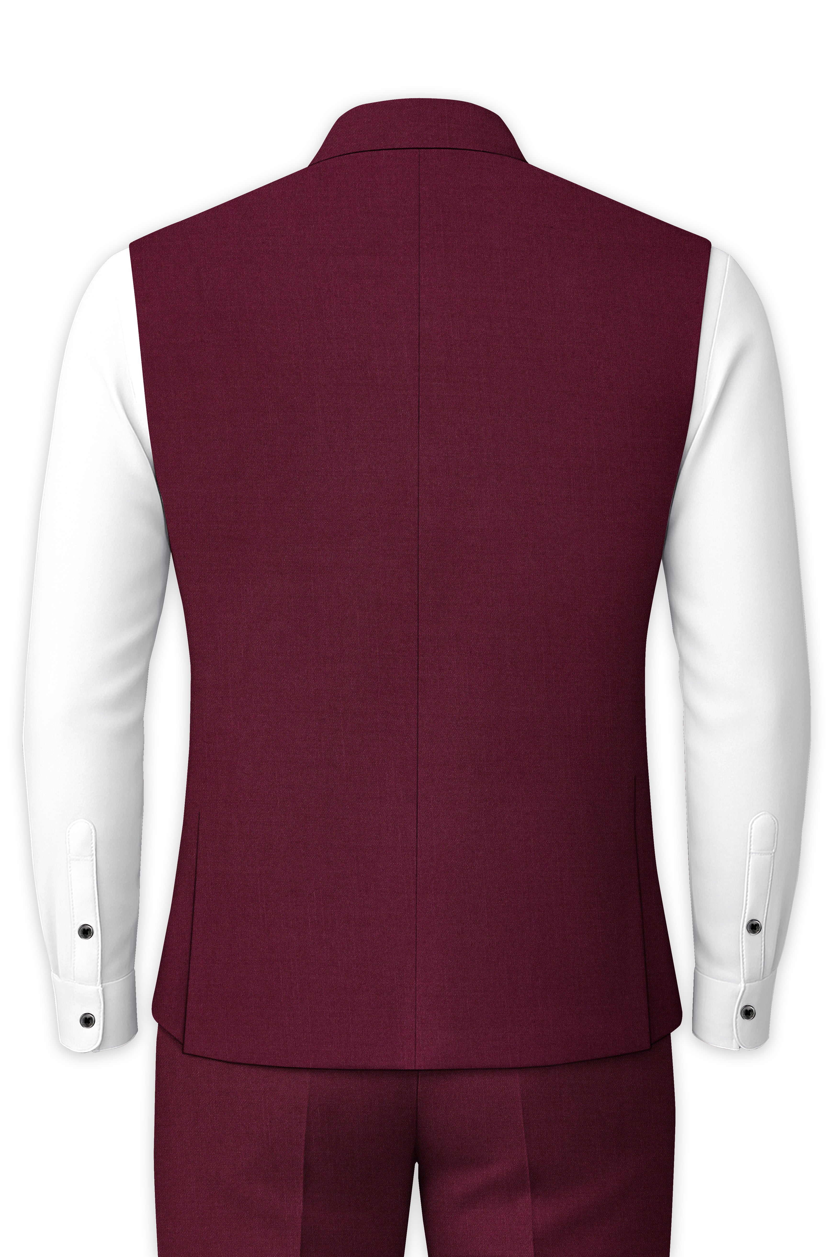 Bordeaux Maroon Wool Rich Nehru Jacket
