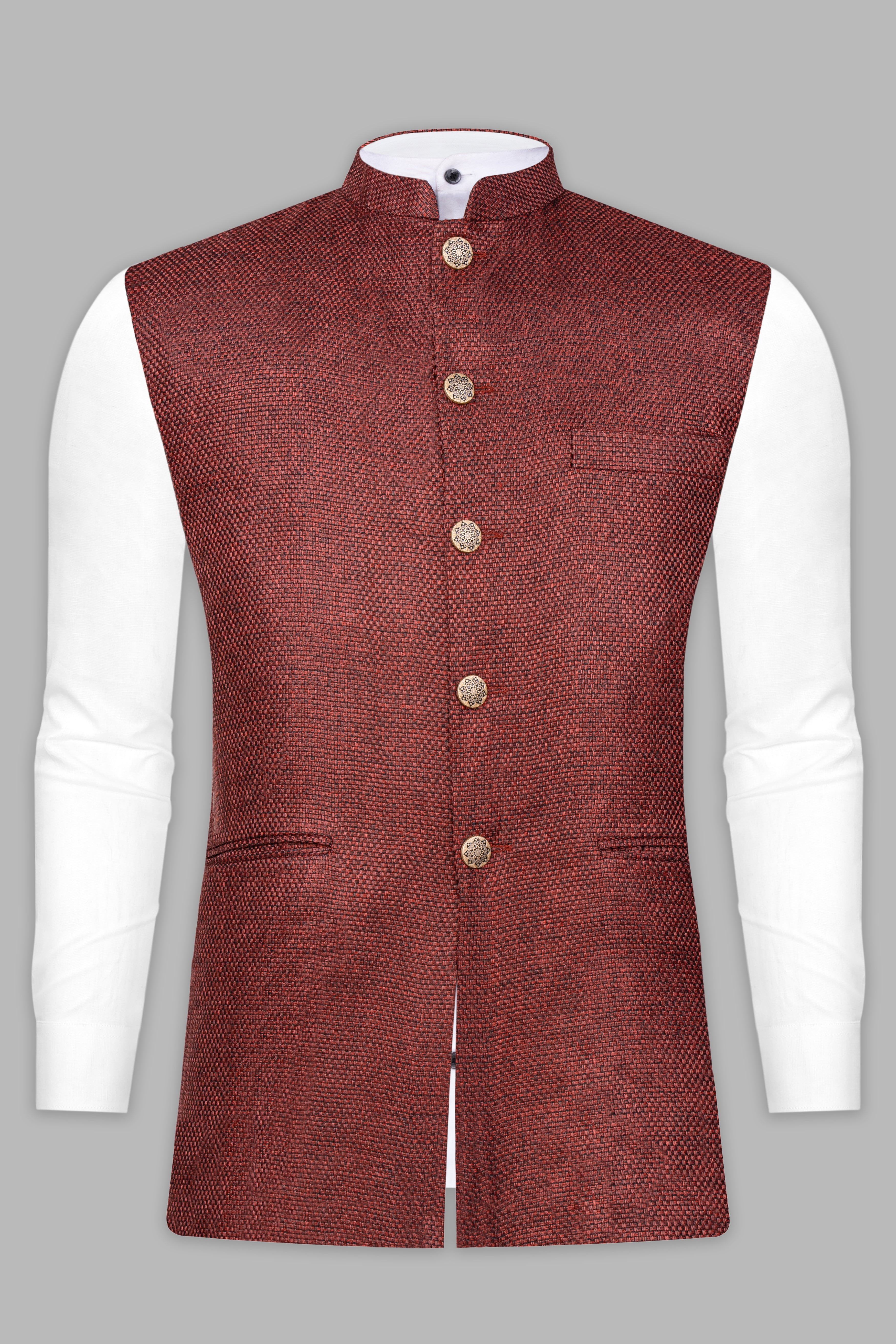 Buy Oora Men Red Cotton Blend Nehru Ethnic Jacket Online at Best Prices in  India - JioMart.