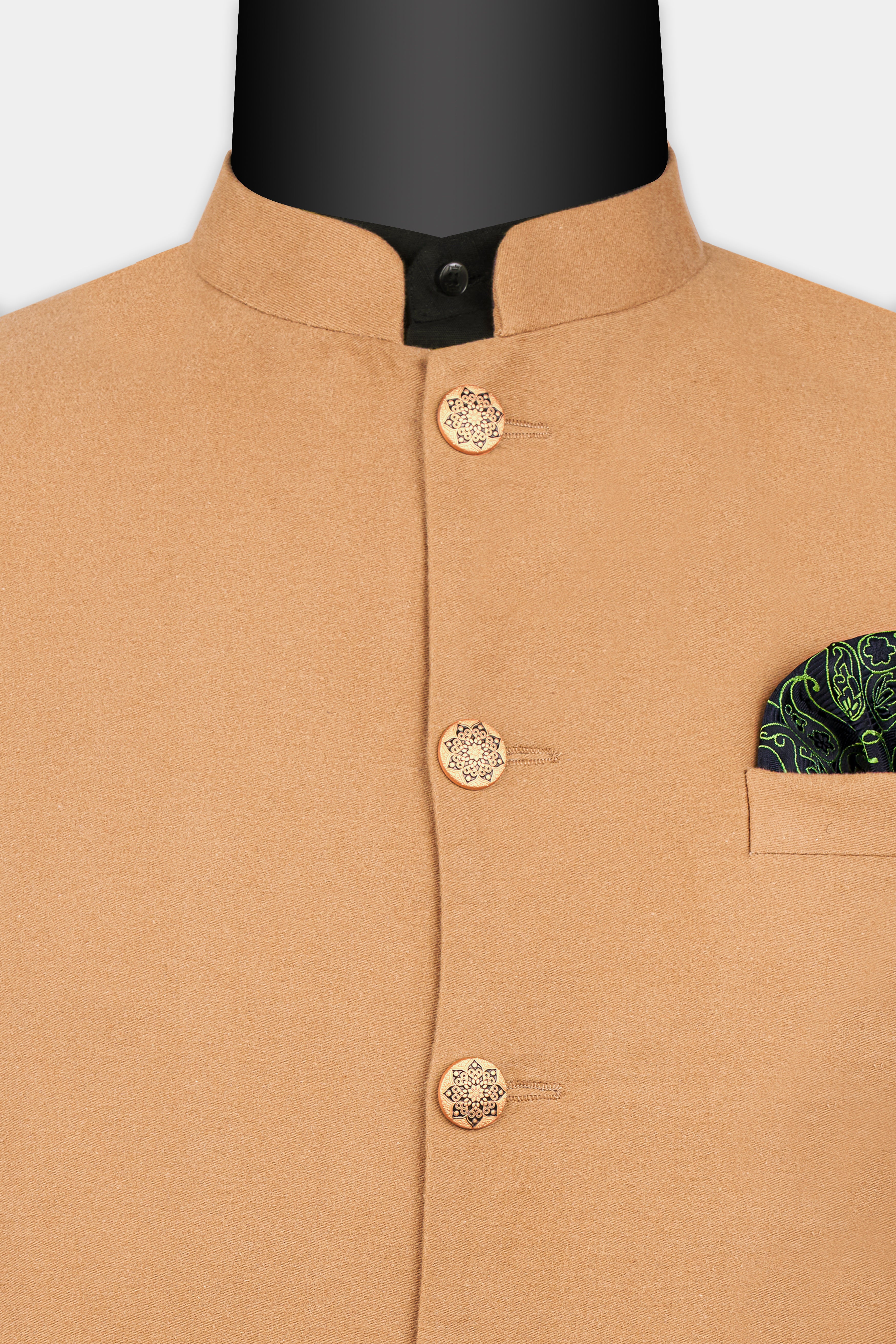 Antique Orange Corduroy Premium Cotton Nehru Jacket