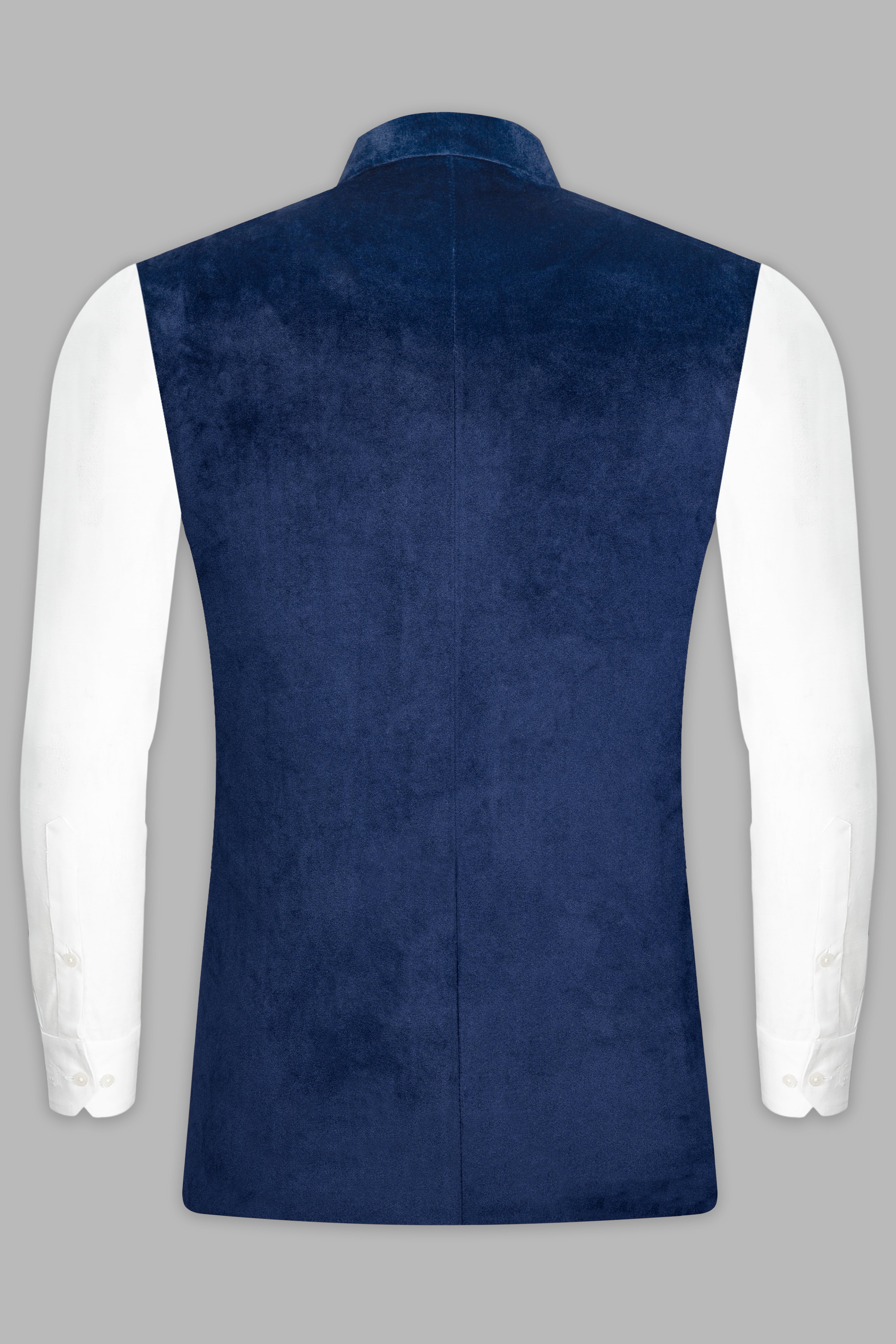 Downriver Blue Velvet Nehru Jacket