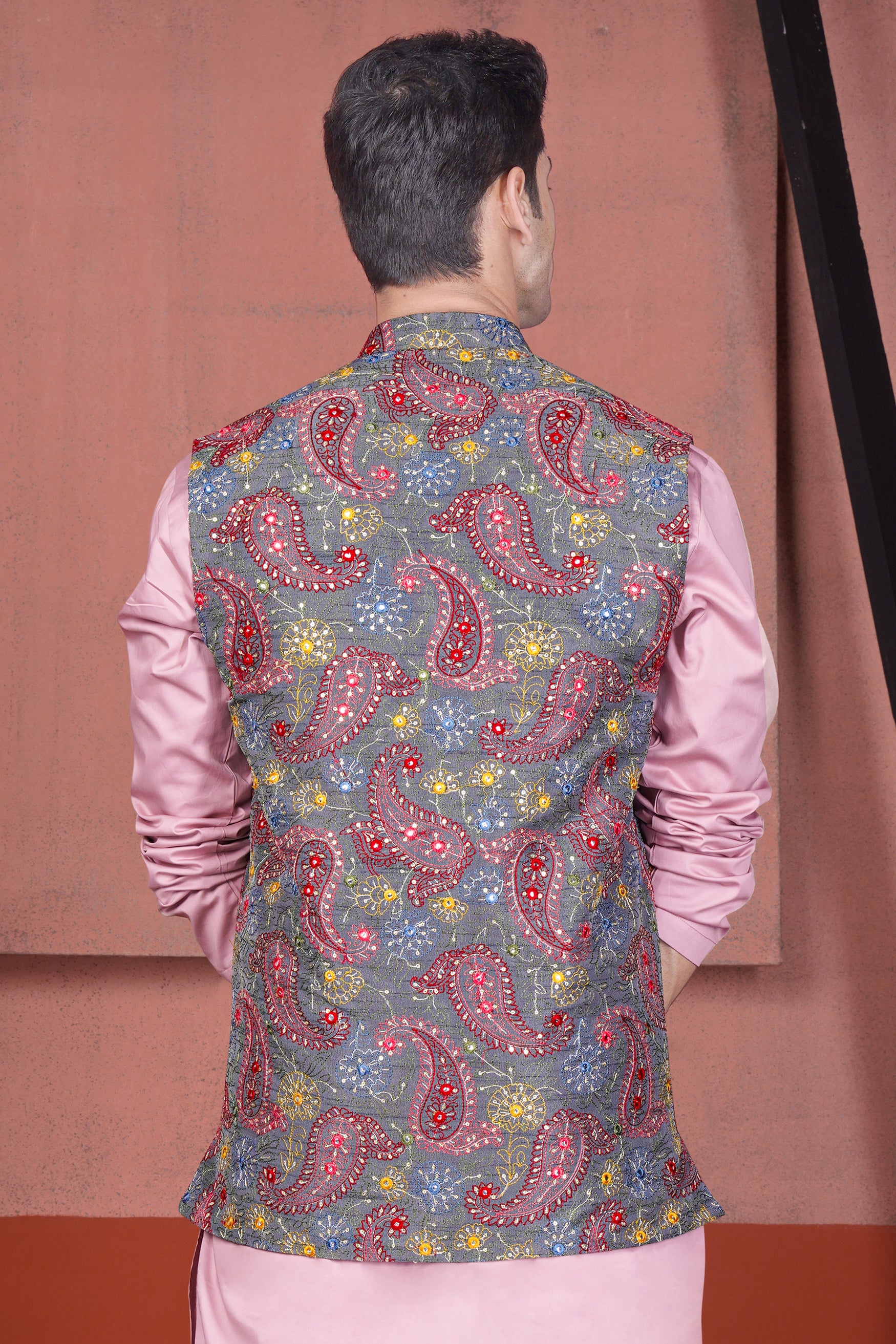 Paisley nehru jacket sale