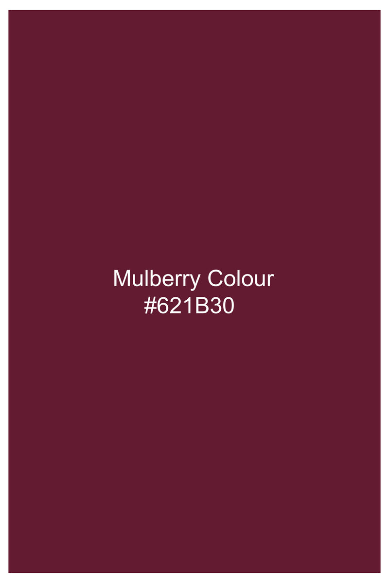 Mulberry Maroon Textured Premium Polyester Designer Nehru Jacket For Men