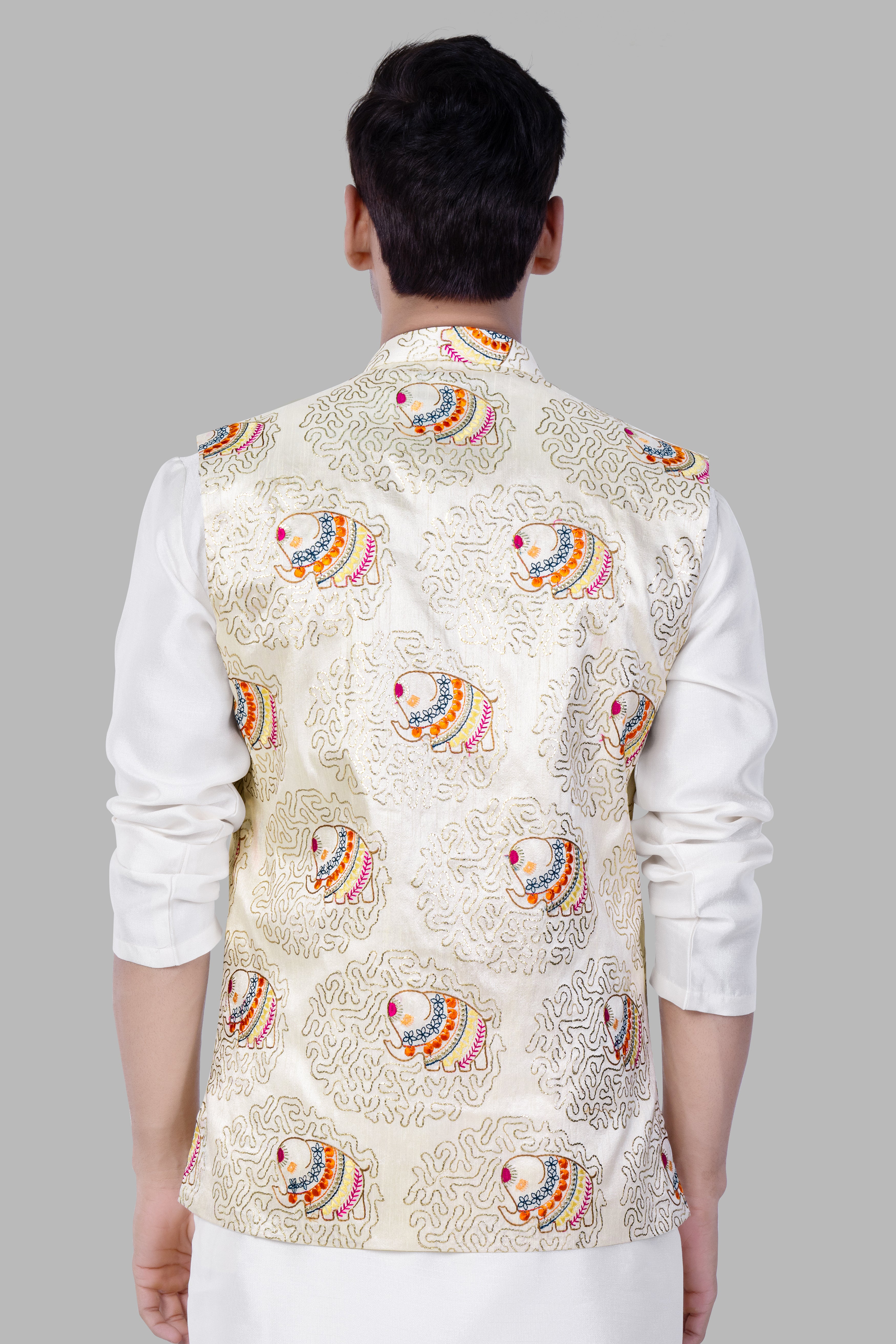 Elephant print nehru on sale jacket