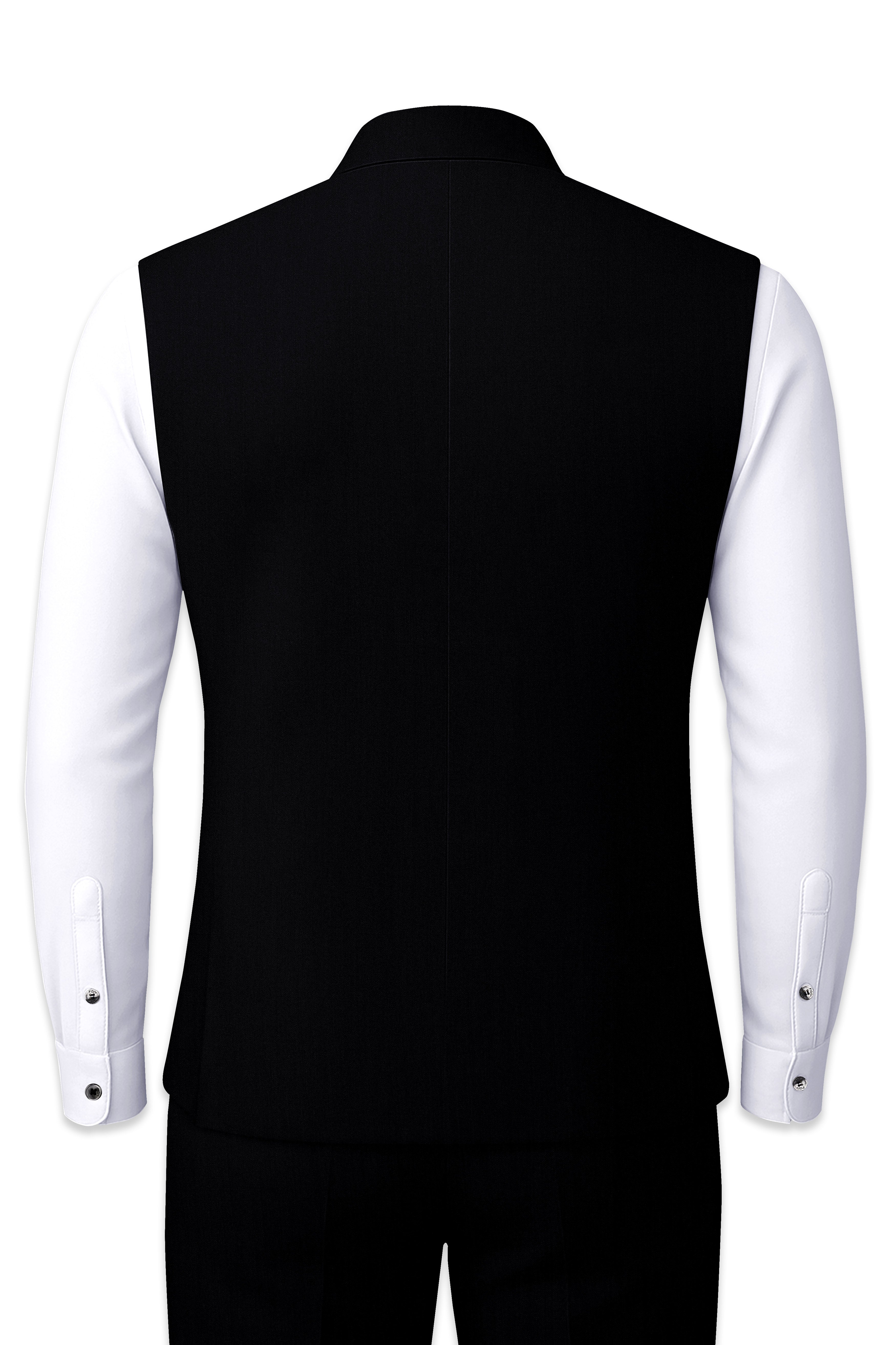 Shark Gray Stretchable Wool Blend  Nehru Jacket