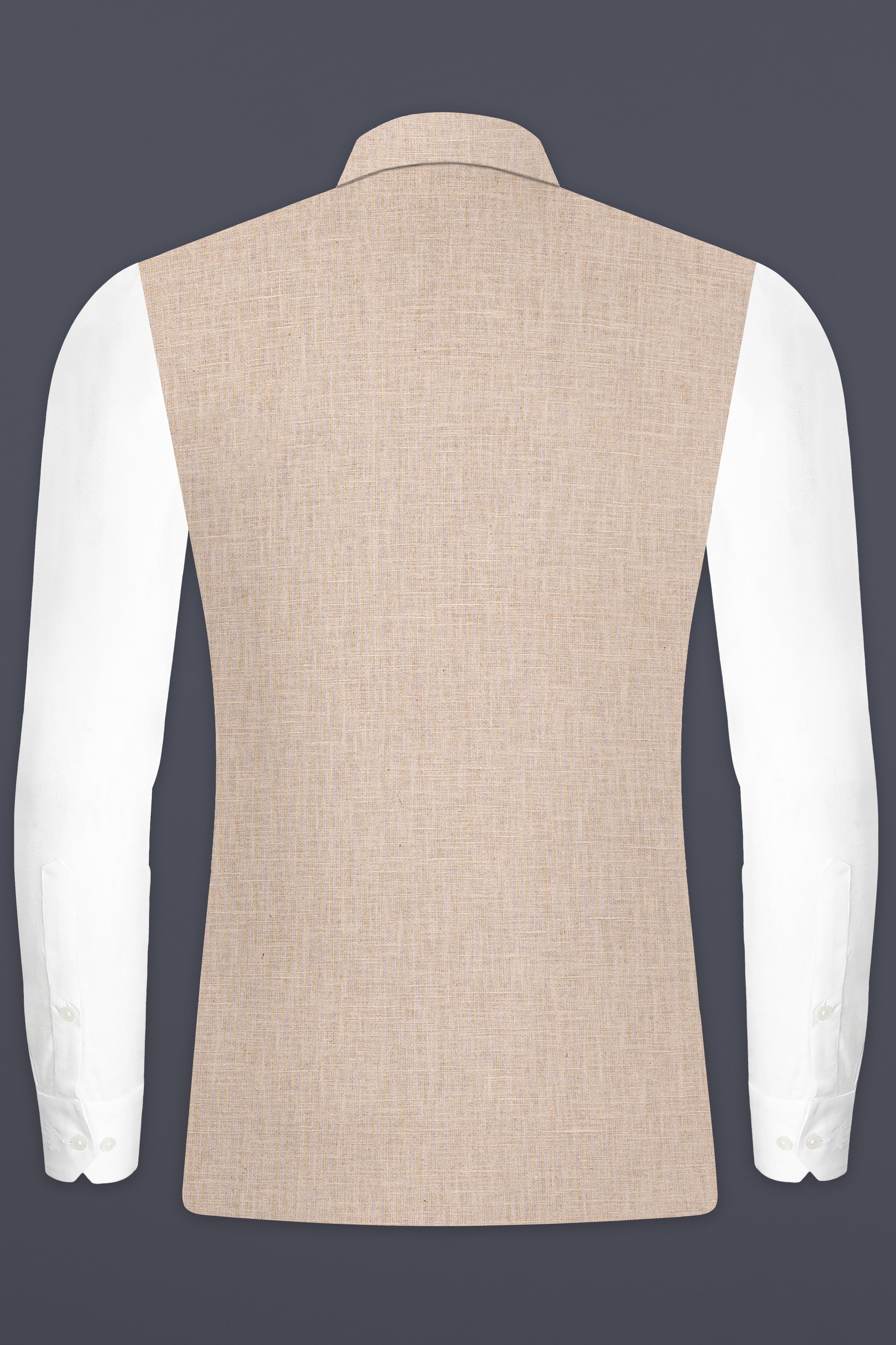 Sisal Cream Luxurious Linen Nehru Jacket