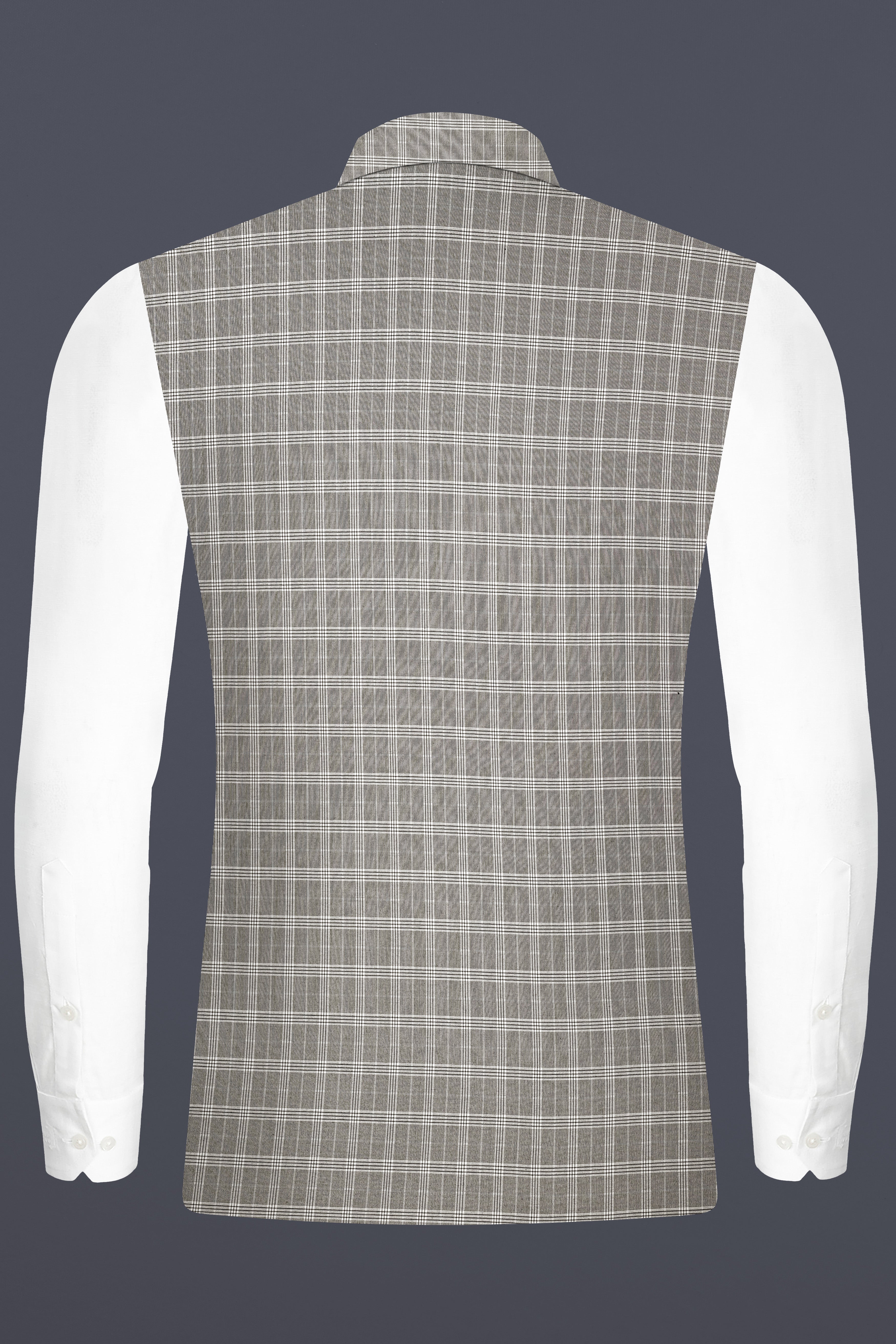 Venus Gray Plaid Wool Rich Nehru Jacket