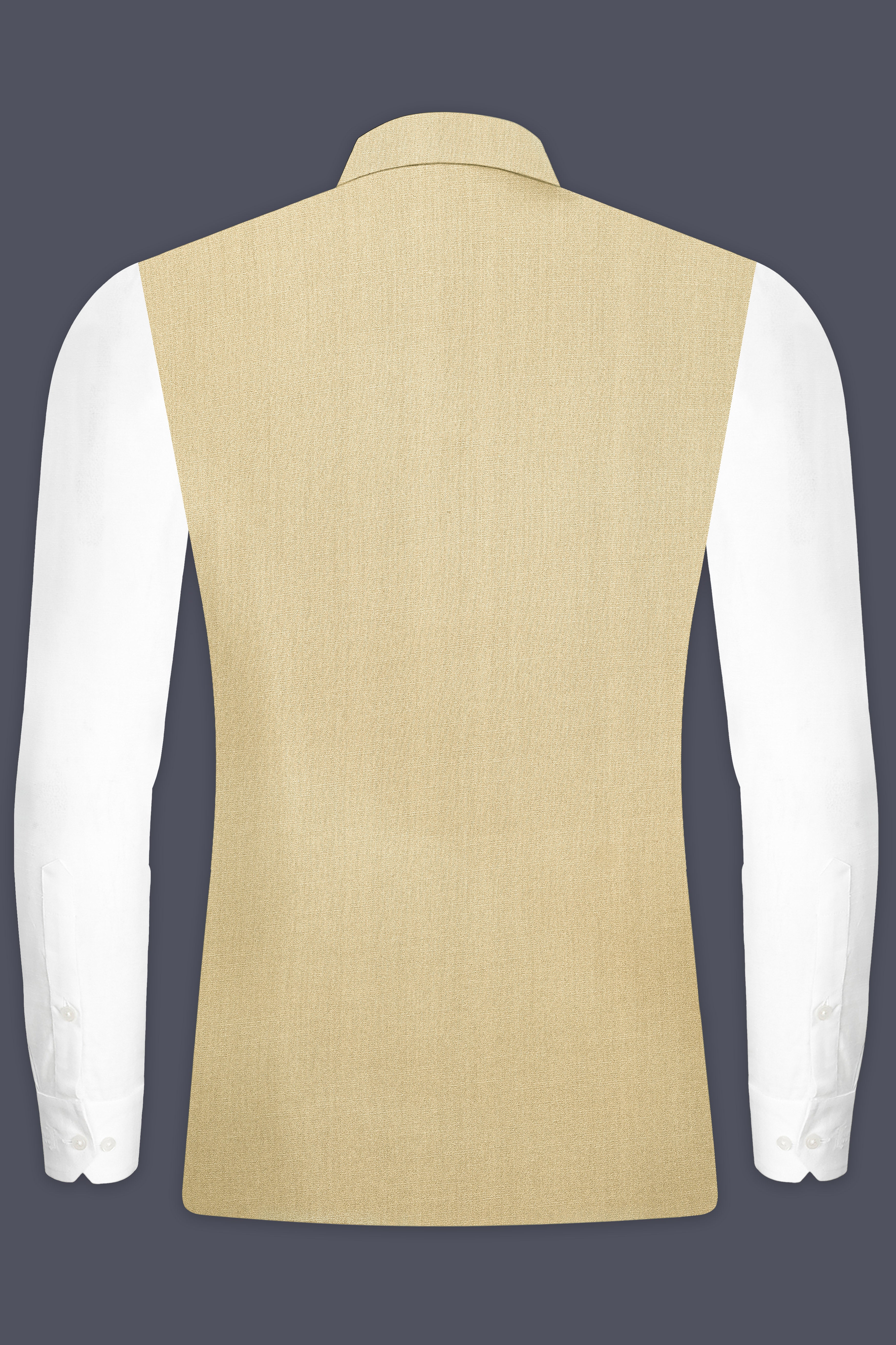 Ecru Classic-Pavlova Cream Solid Wool Rich Nehru Jacket