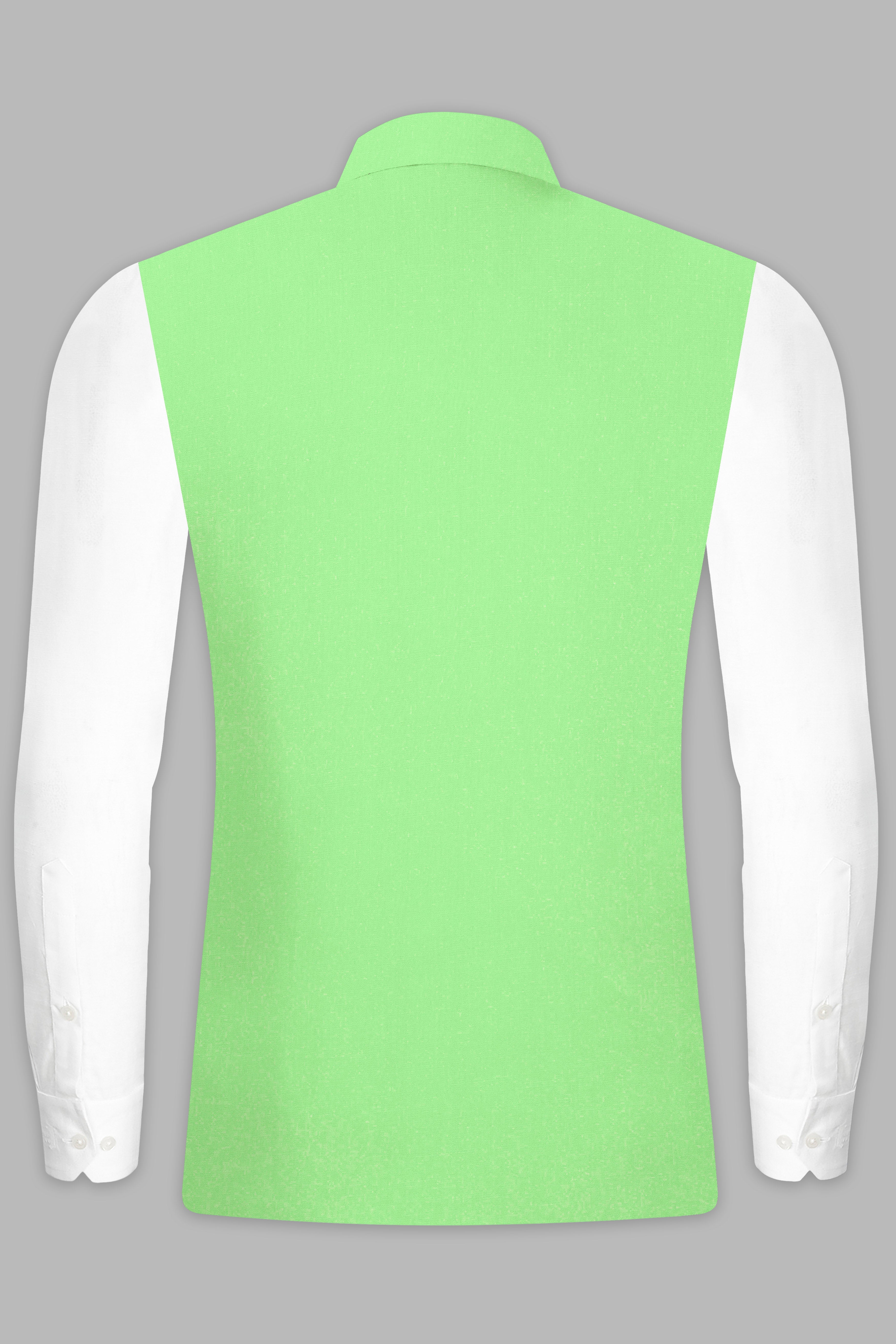 Emerald-Mint Green Solid Wool Rich Nehru Jacket