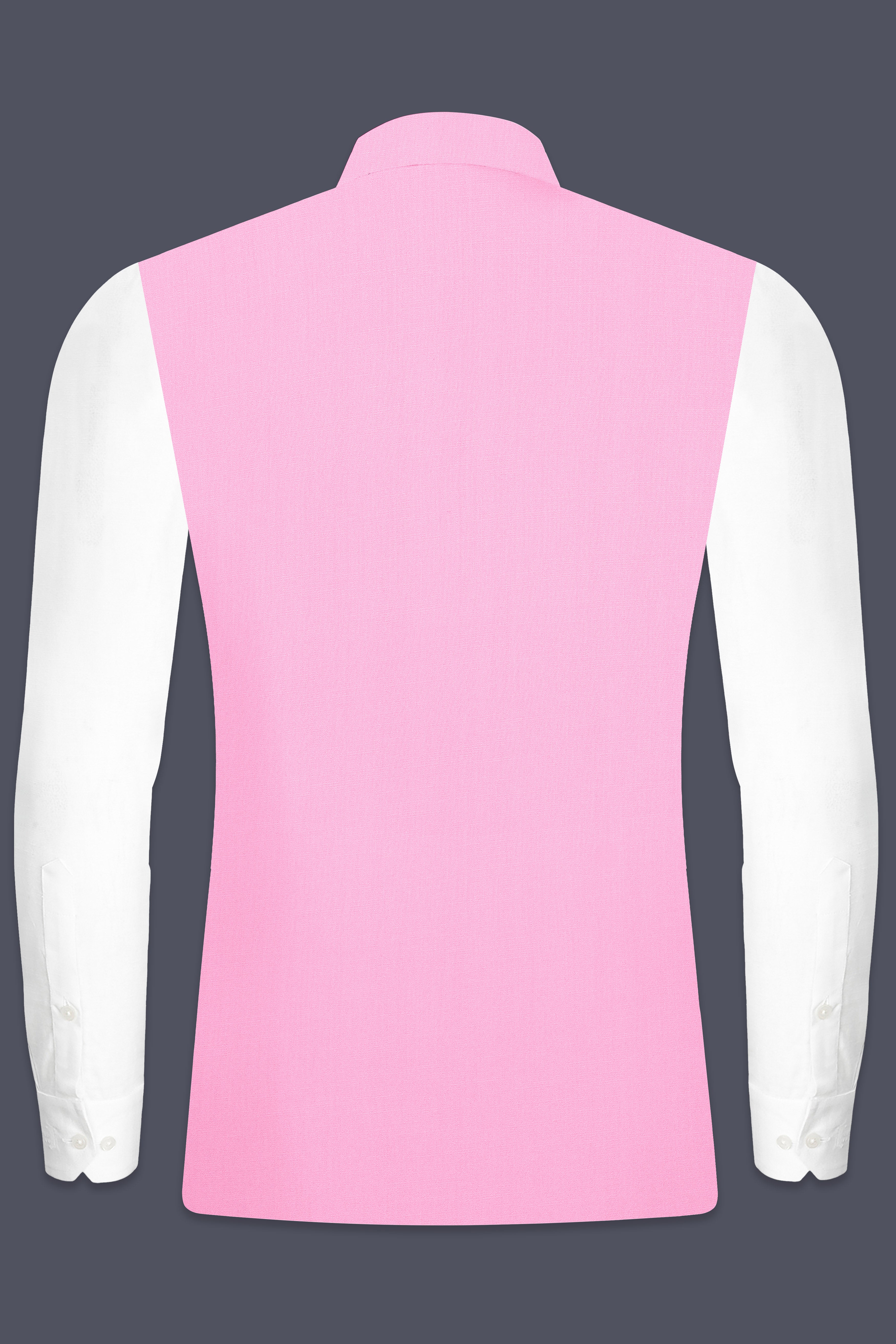 Rosé Reverie-Pestel Pink Solid Wool Rich Stretchable Nehru Jacket