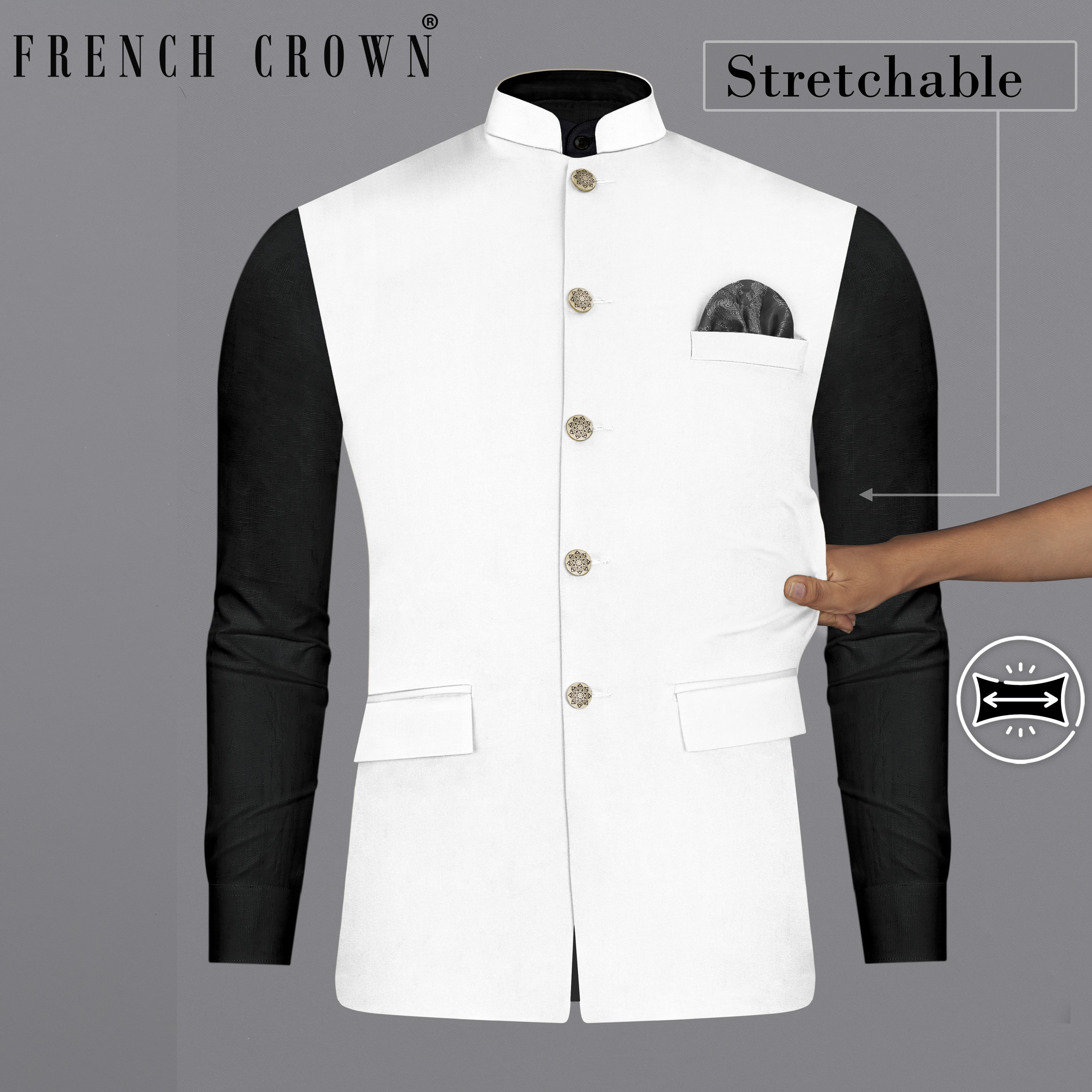 Jacquard Fabric Mens White Nehru Jacket, Size: M-xxl at Rs 699/piece in  Kolkata