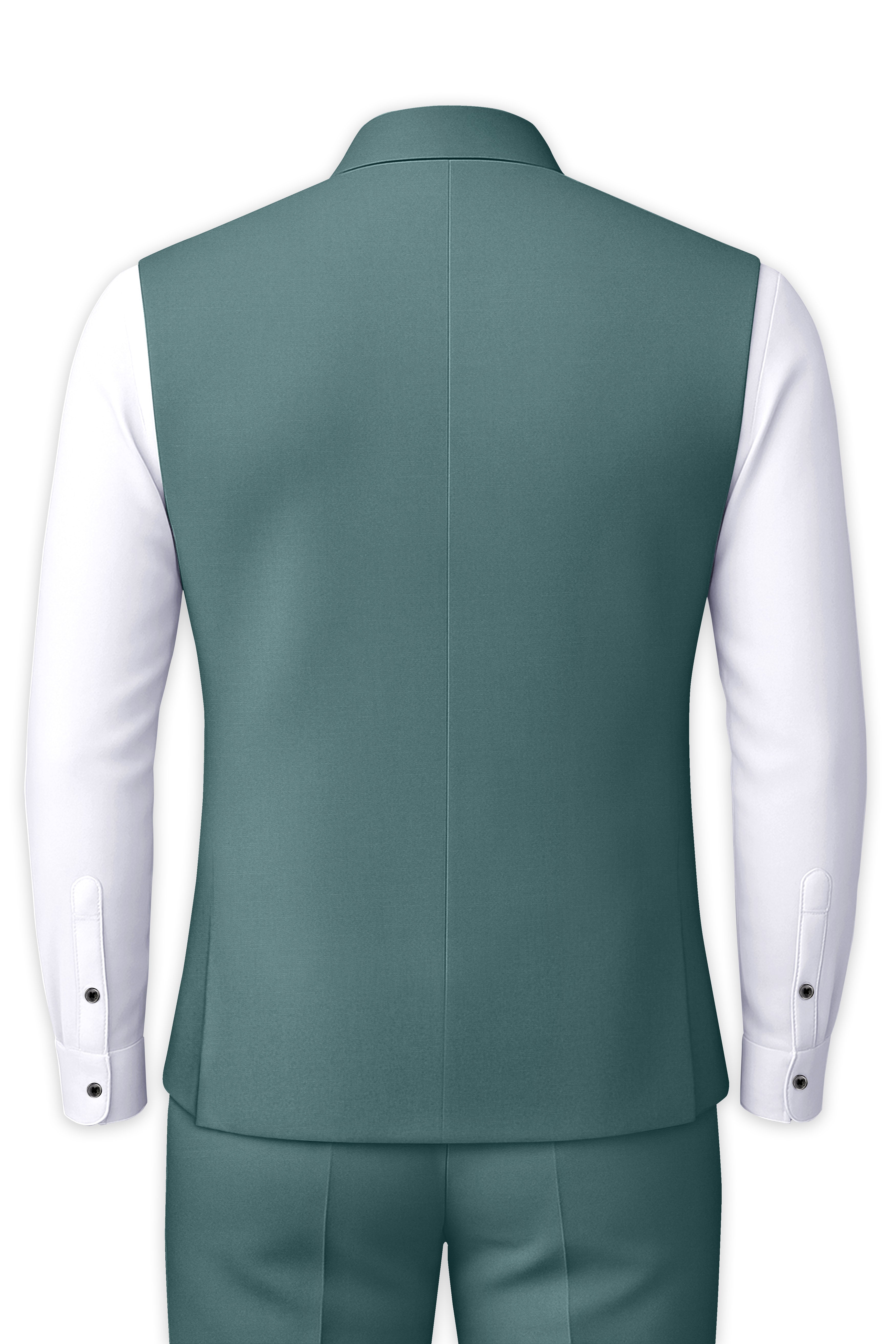 Travliam-William Green Wool Rich Wool Rich Stretchable Nehru Jacket