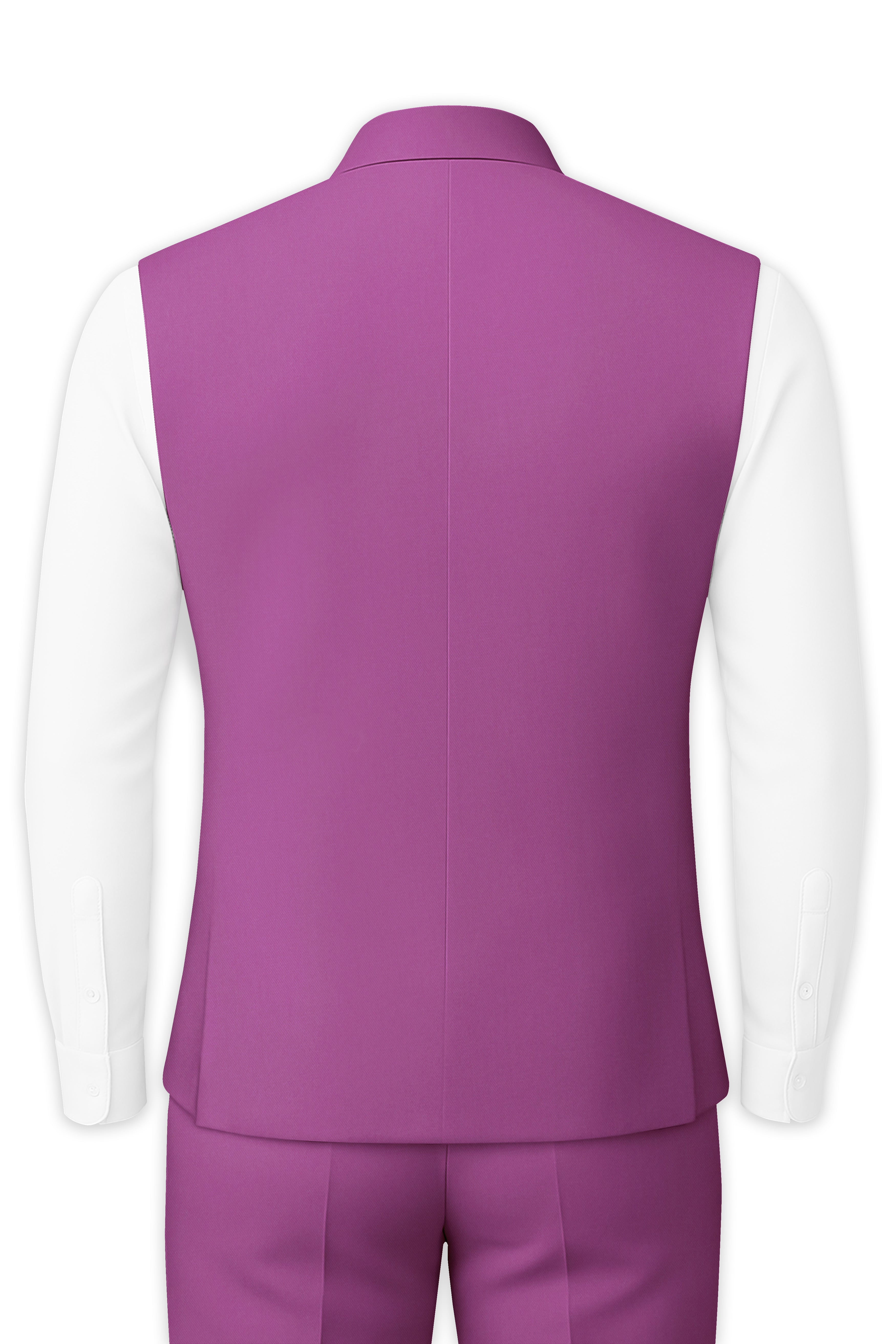 Rosvoy-Trendy Pink Wool Rich Wool Rich Stretchable Nehru Jacket