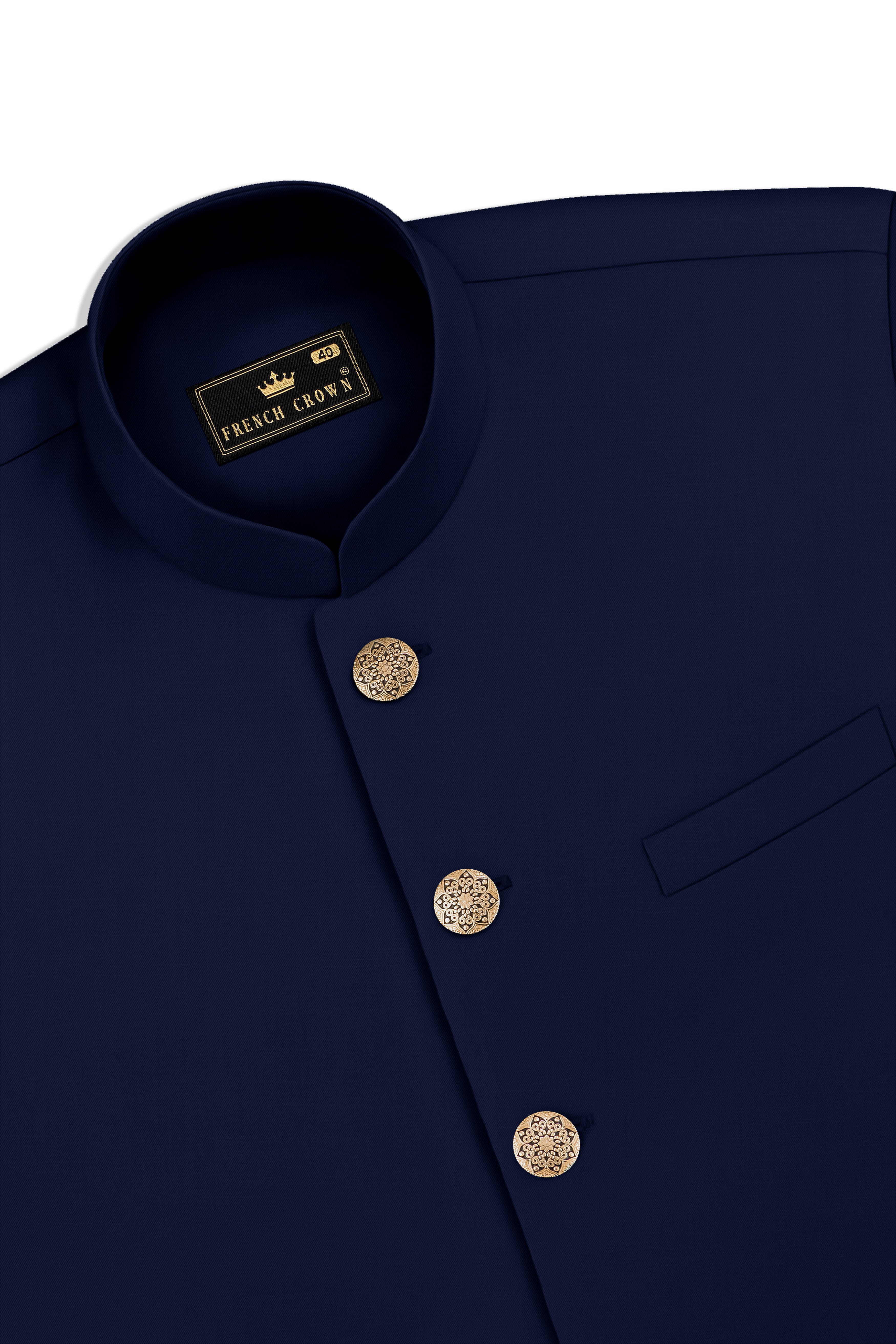 Azurion-Royal Blue Wool Rich Nehru Jacket
