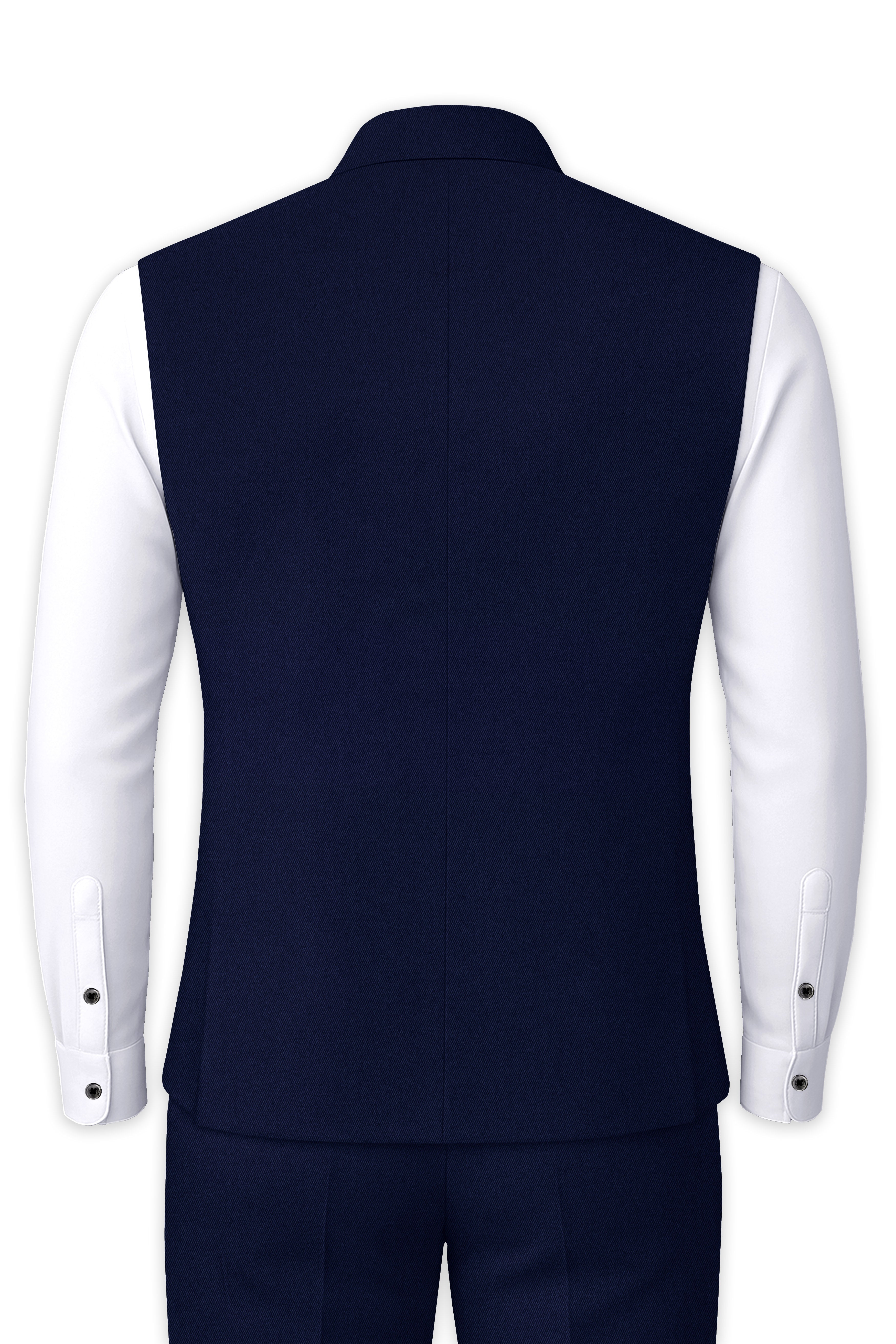 Indavor-Cinder Blue Wool Rich Nehru Jacket