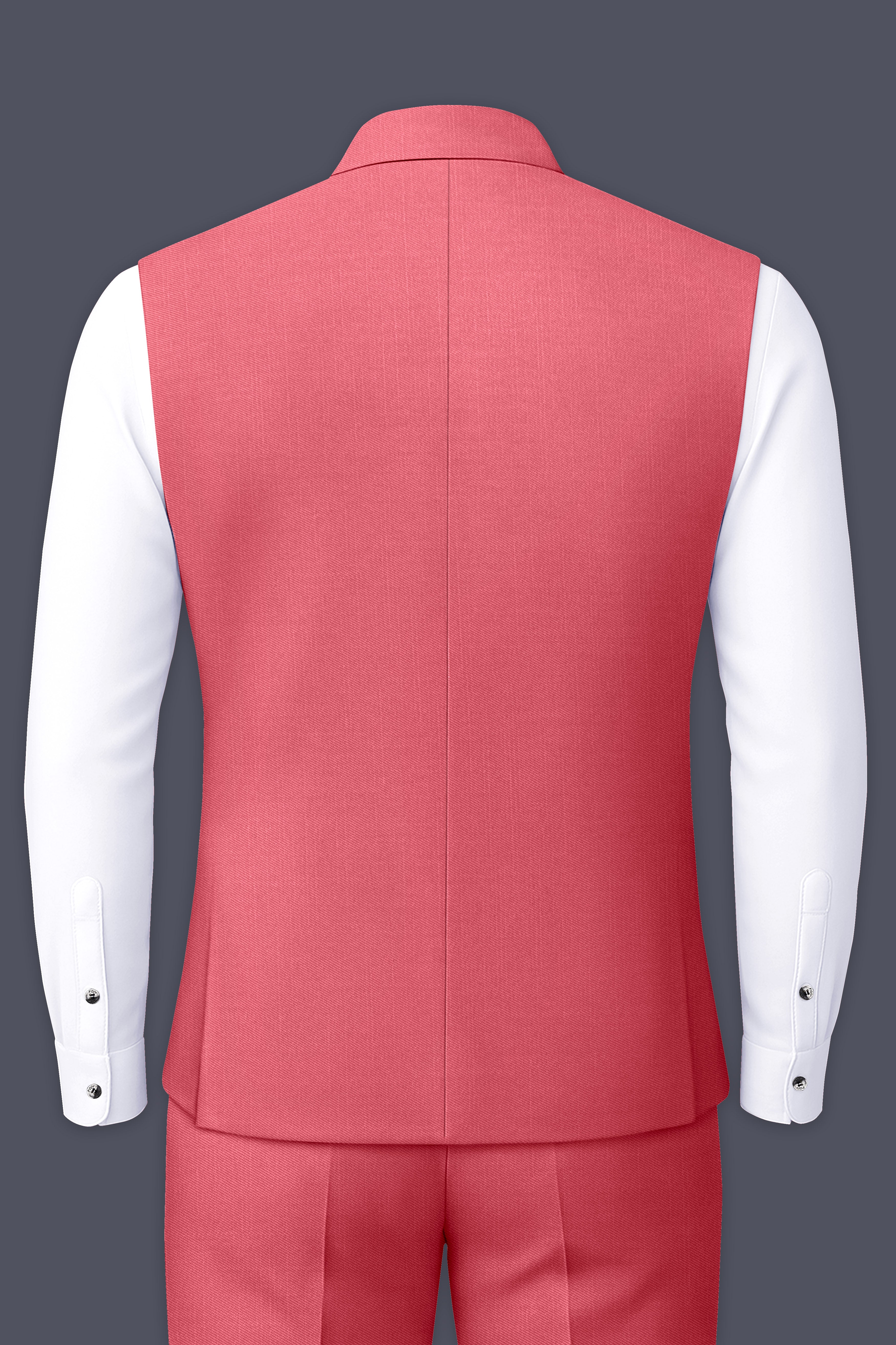 Aurerosa-Roman Pink Wool Rich Slight Stretch Nehru Jacket