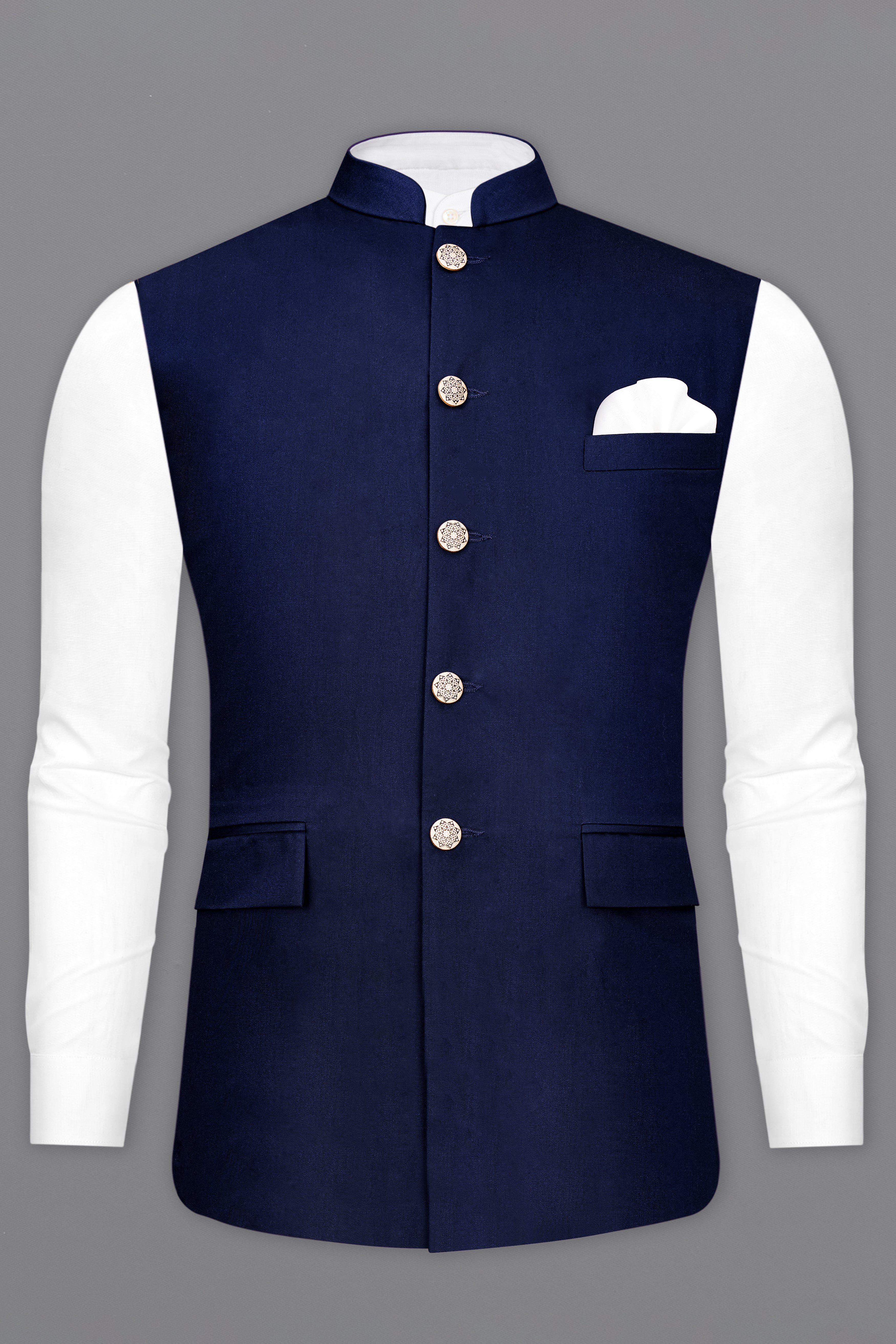 Space Blue Nehru Jacket
