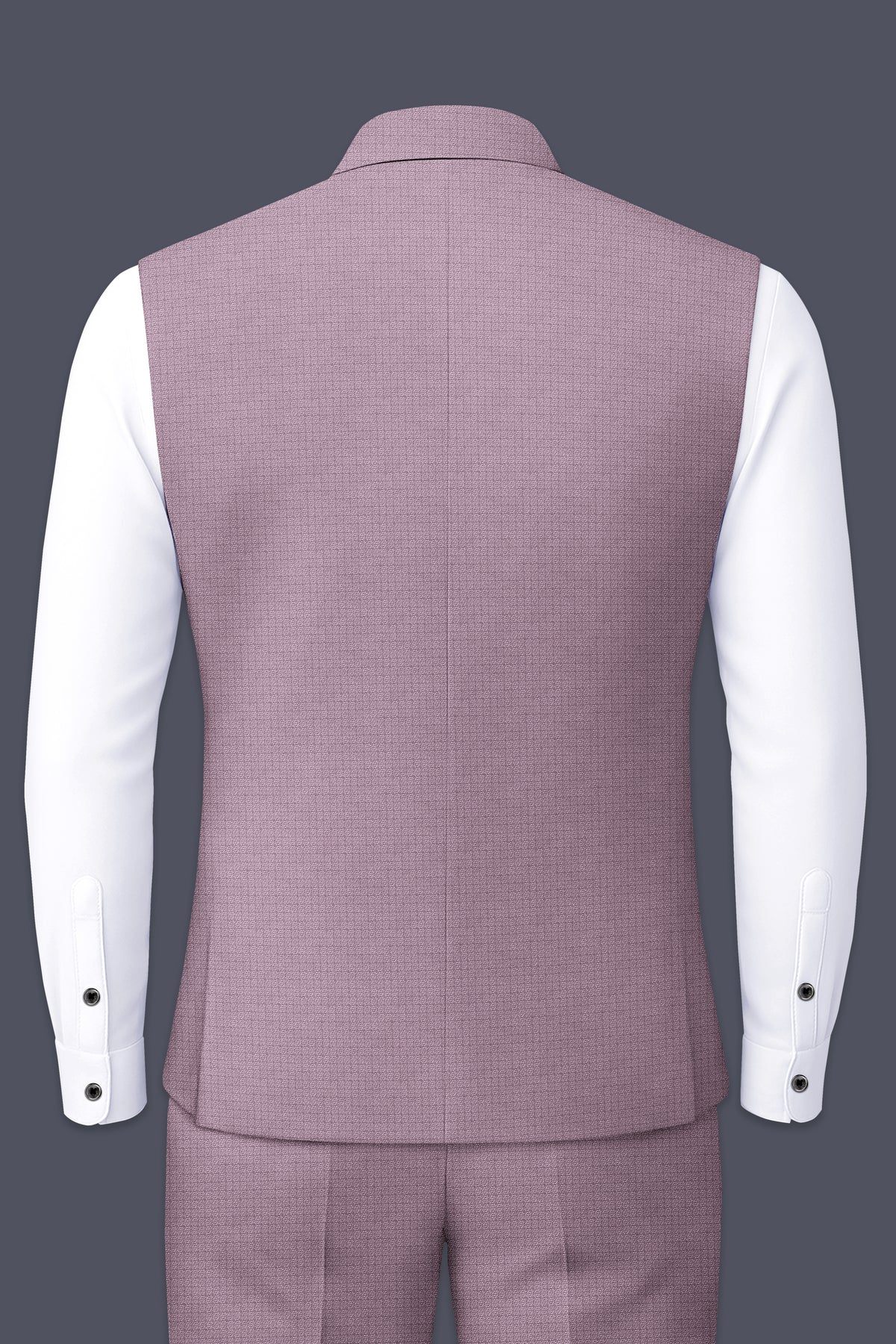 Regalia-Mountbatten Pink Diamond Textured Wool Rich Slight Stretch Nehru Jackets
