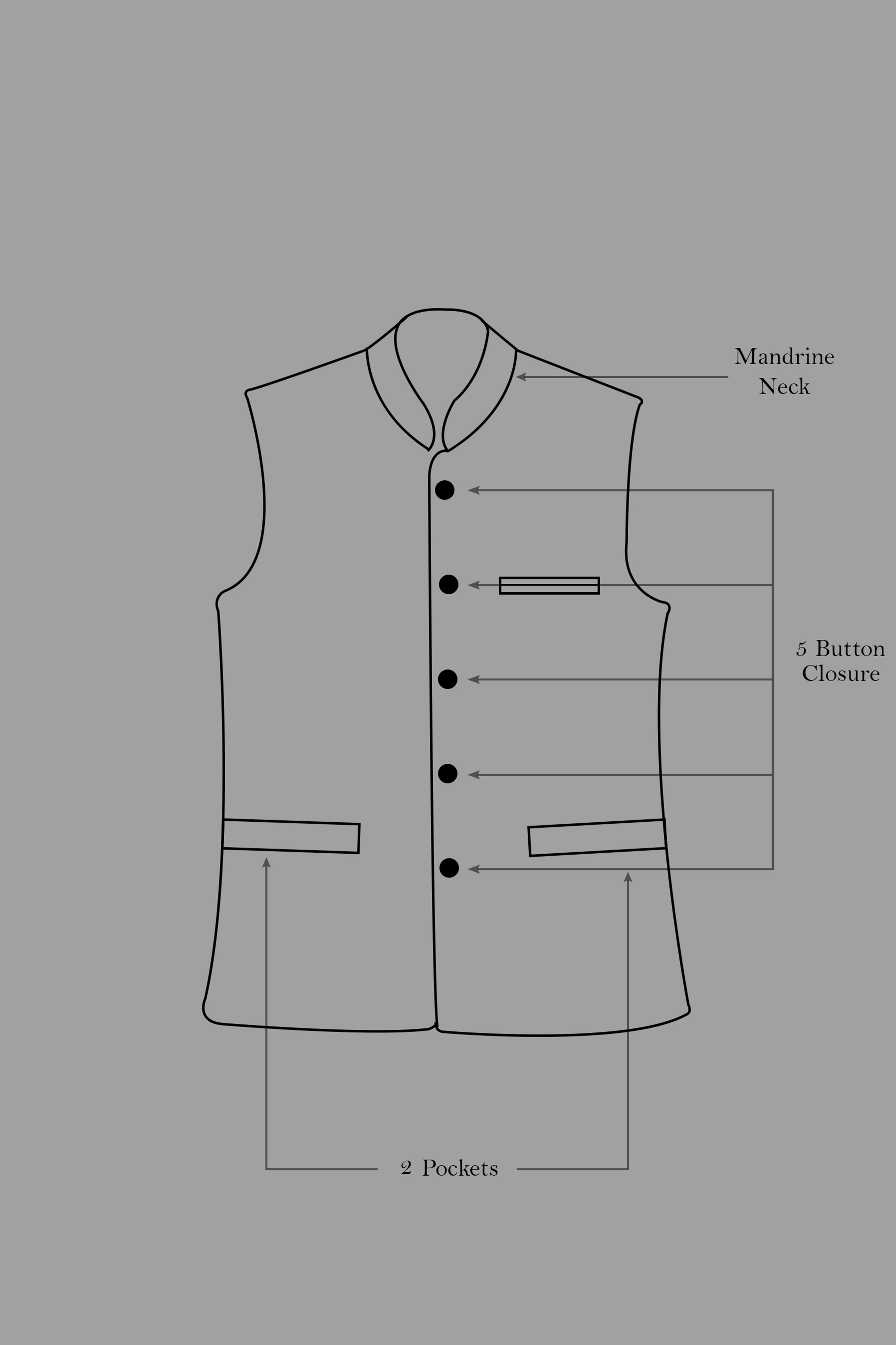 Aubergine Maroon Geometric Pattern Thread Embroidered Designer Viscose Nehru Jacket