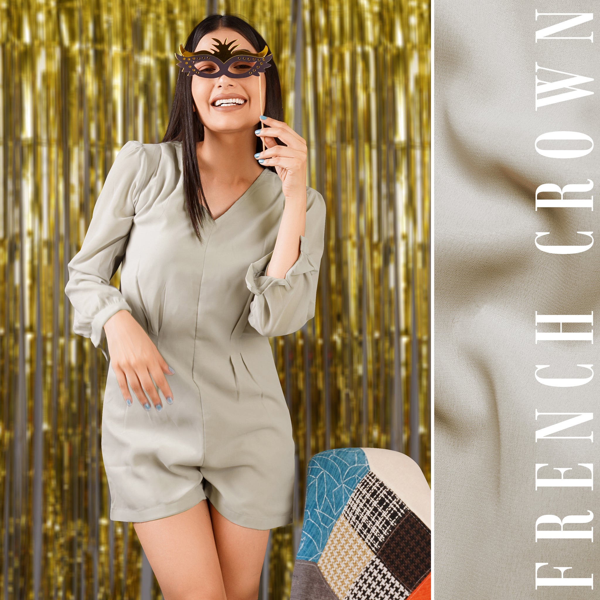 Timberwolf Gray Casual Plain-Solid Premium Polyster Dress For Women