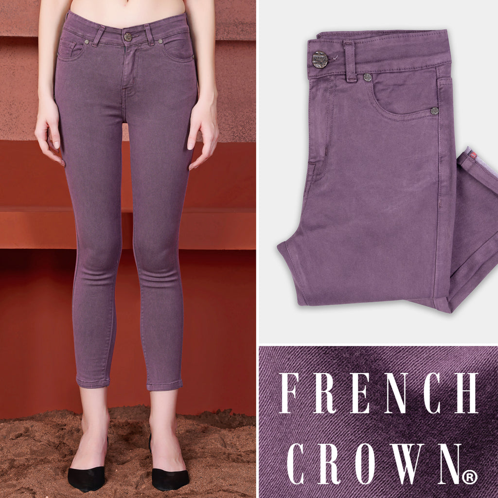 Byzantium Purple Skinny Fit Mid-Rise Clean Look Denim Womens Jeans