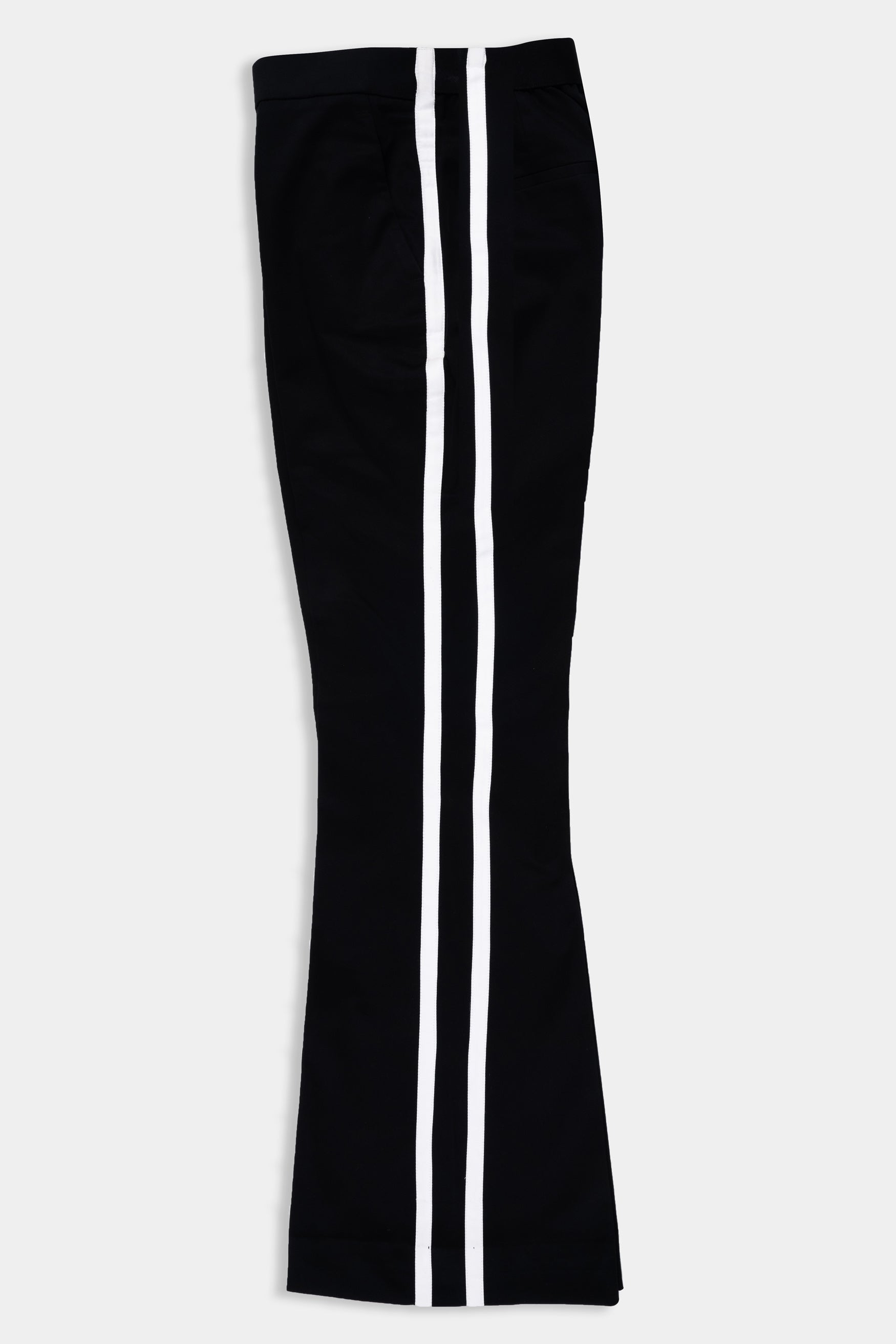 Jade Black with White Dual Stripes Wool Rich Women’s Pant