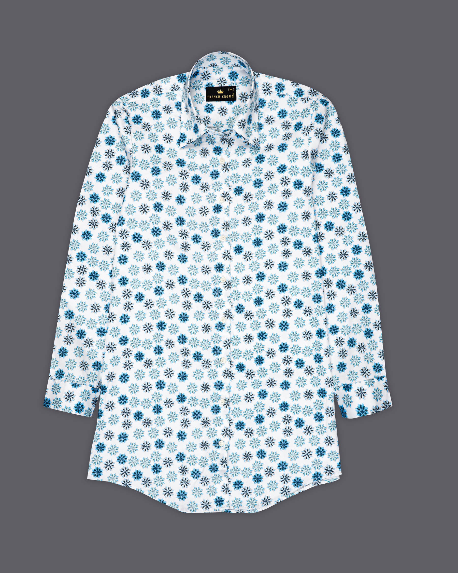 Bright White with Curious Blue Printed Super Soft Premium Cotton Women’s Shirt WS057-32, WS057-34, WS057-36, WS057-38, WS057-40, WS057-42