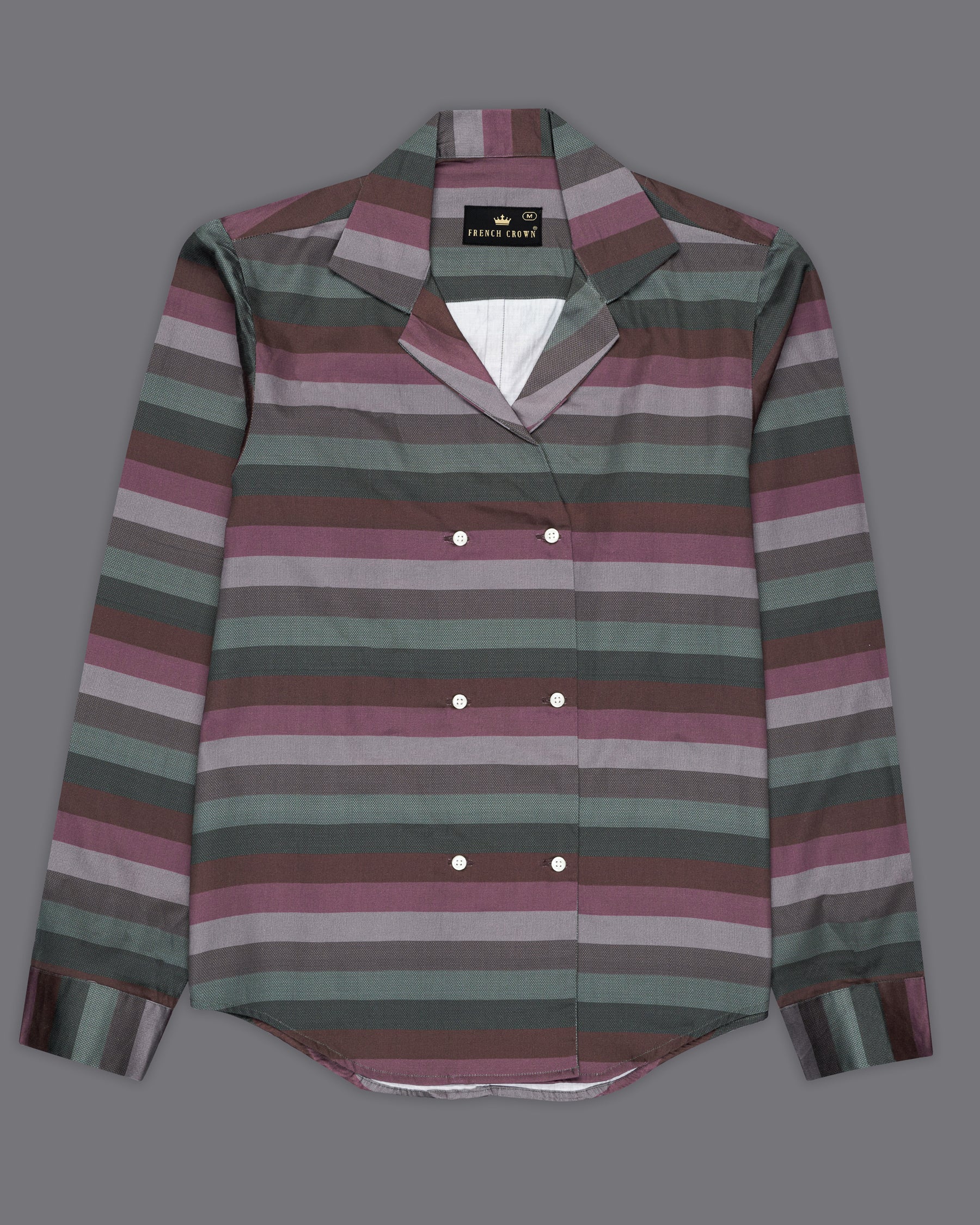 Matterhorn Brown with Multicolour Striped Super Soft Premium Cotton Women’s Shirt WS062-32, WS062-34, WS062-36, WS062-38, WS062-40, WS062-42