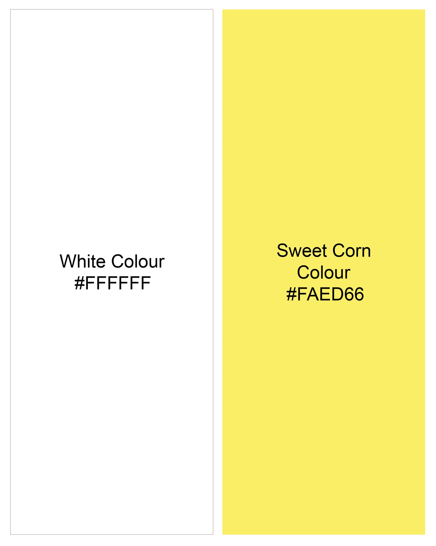 Bright White with Sweet Corn Shibori Printed Super Soft Premium Cotton Women’s Shirt WS065-32, WS065-34, WS065-36, WS065-38, WS065-40, WS065-42
