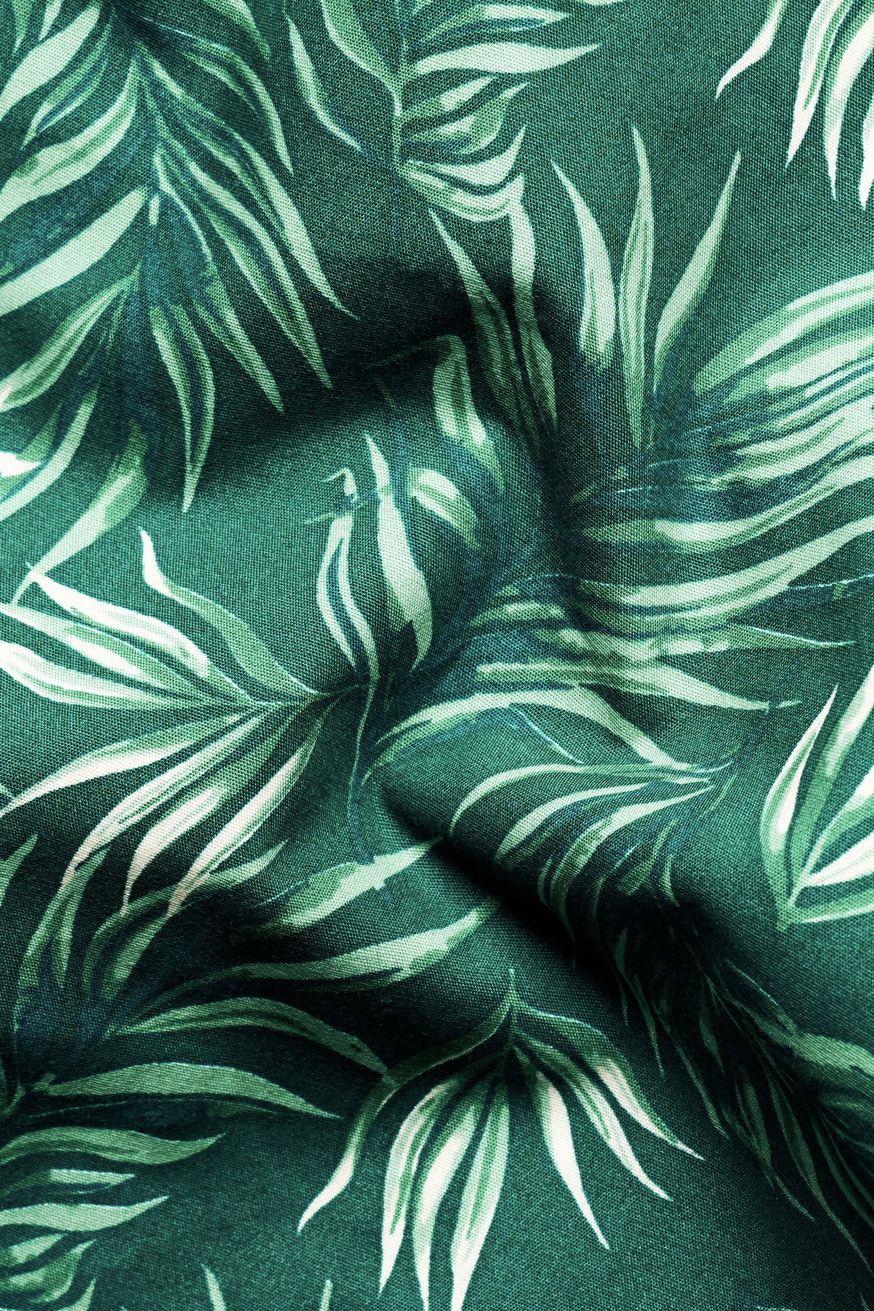 Cyprus Green Leaves Printed Premium Cotton Designer Shirt